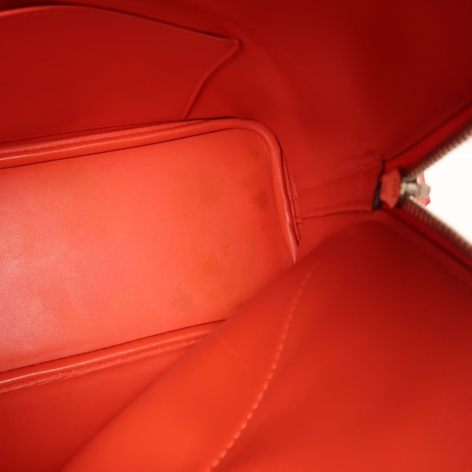 HERMES Clemence皮革Bolide 31銀扣手挽肩背兩用袋紅色