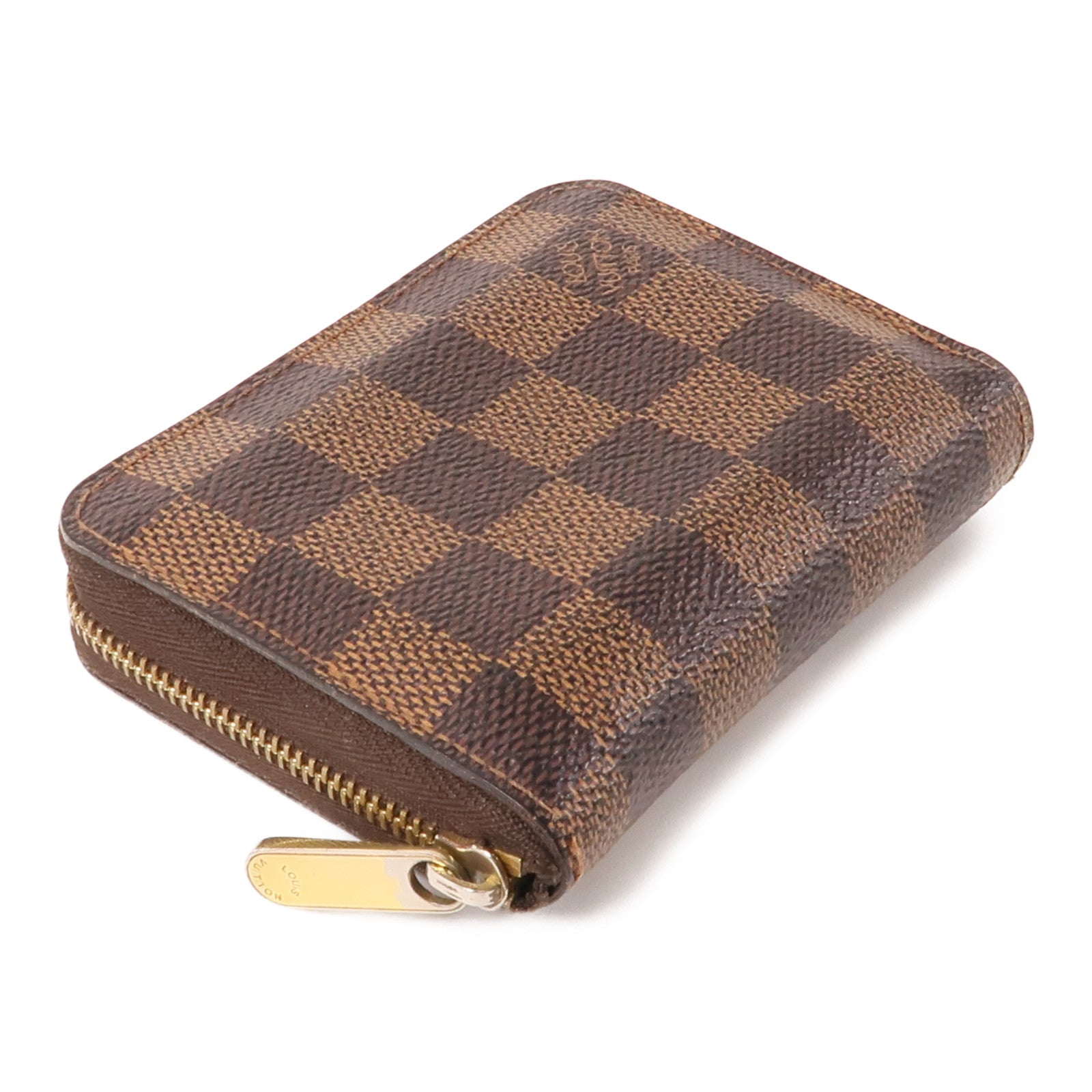LOUIS VUITTON Damier Zippy Coin Purse金扣零錢包棕色