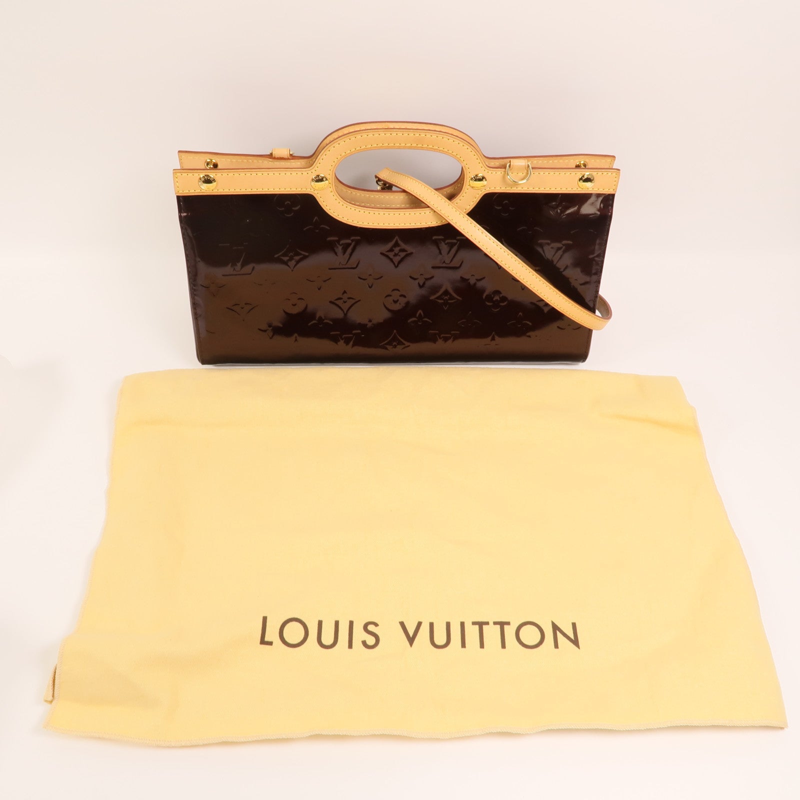 LOUIS VUITTON Monogram Vernis Roxbury Drive金扣手挽肩背兩用袋