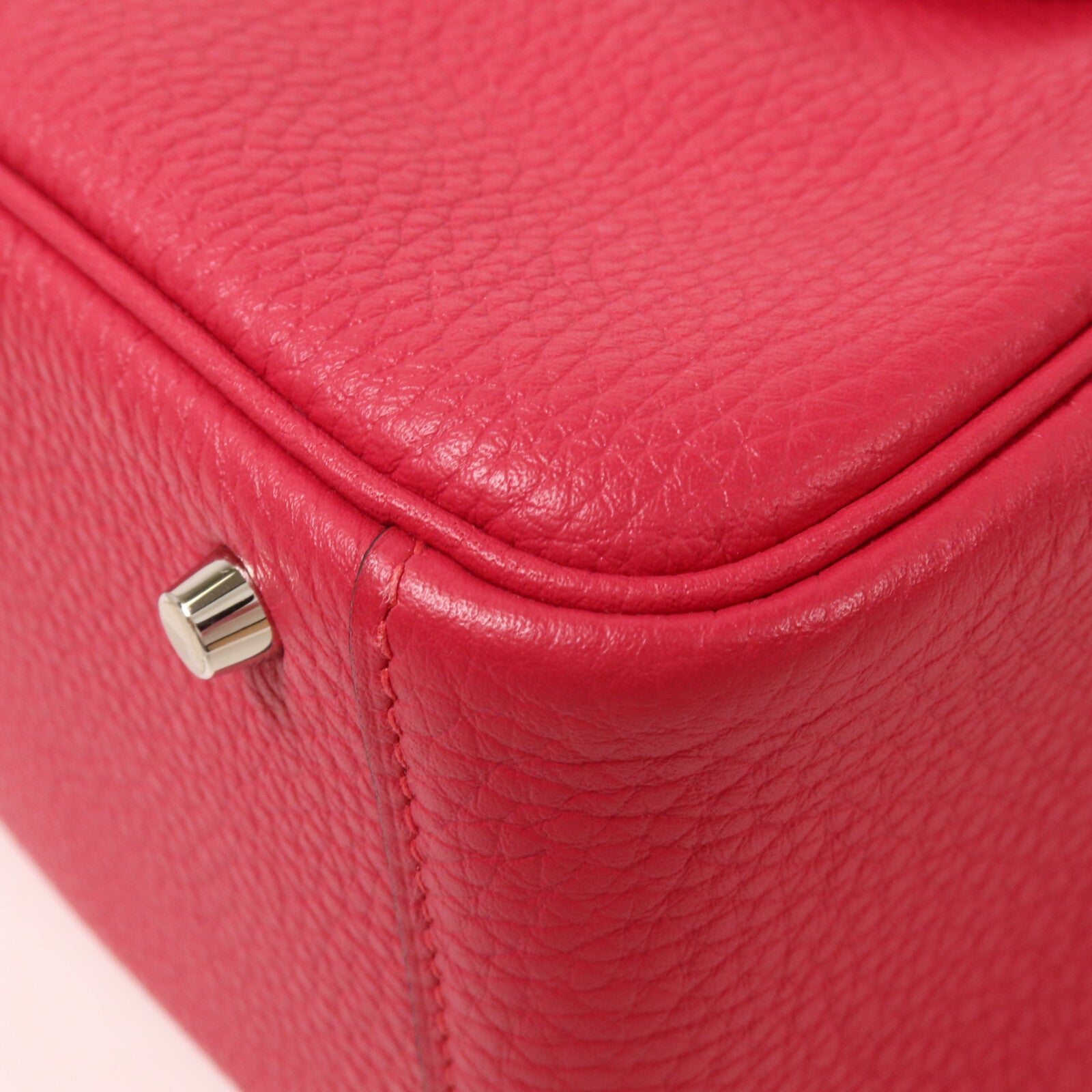 HERMES Clemence皮革Mini Lindy手挽肩背兩用袋Framboise