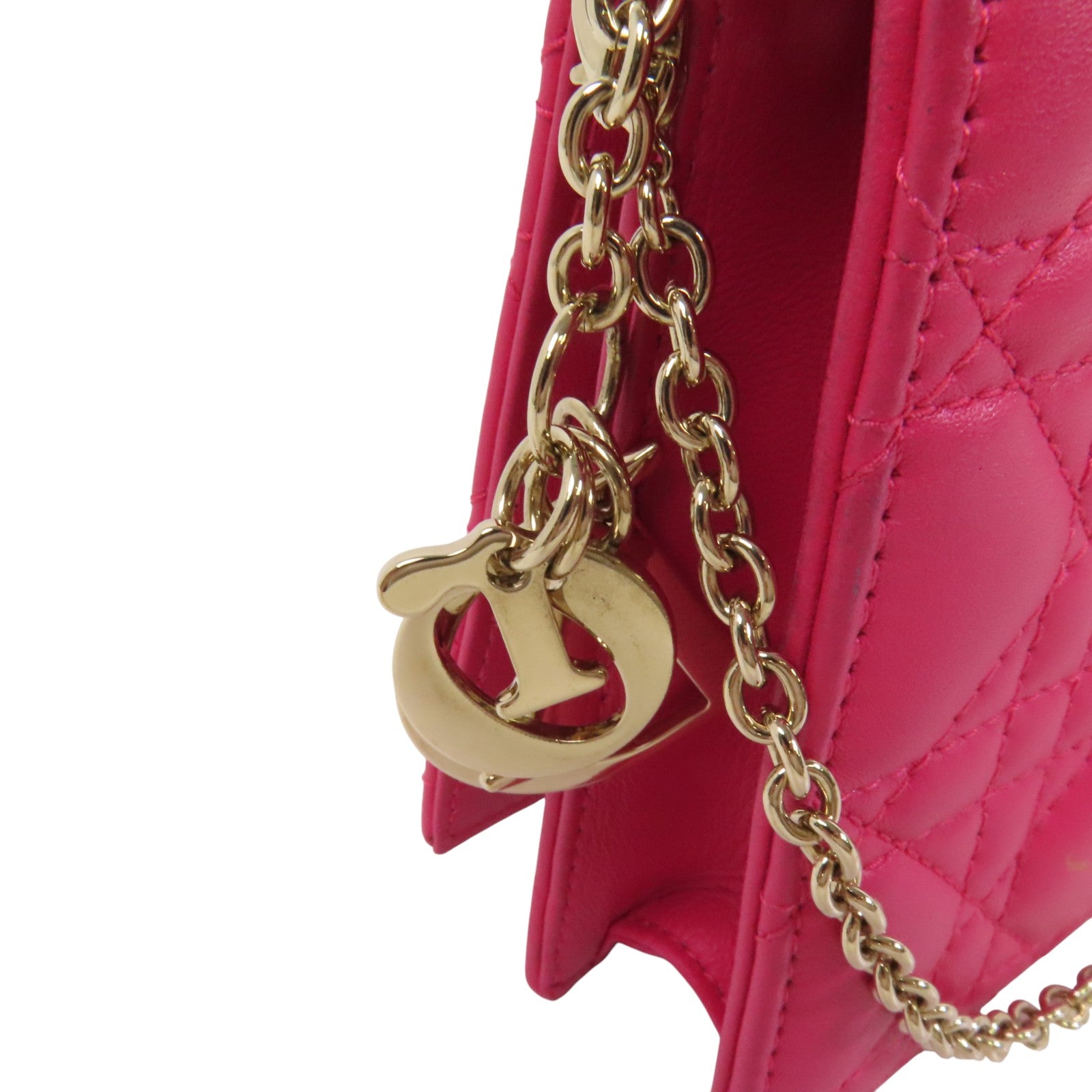 Dior 羊皮皮革Chain Shoulder Bag金扣鏈帶肩背袋