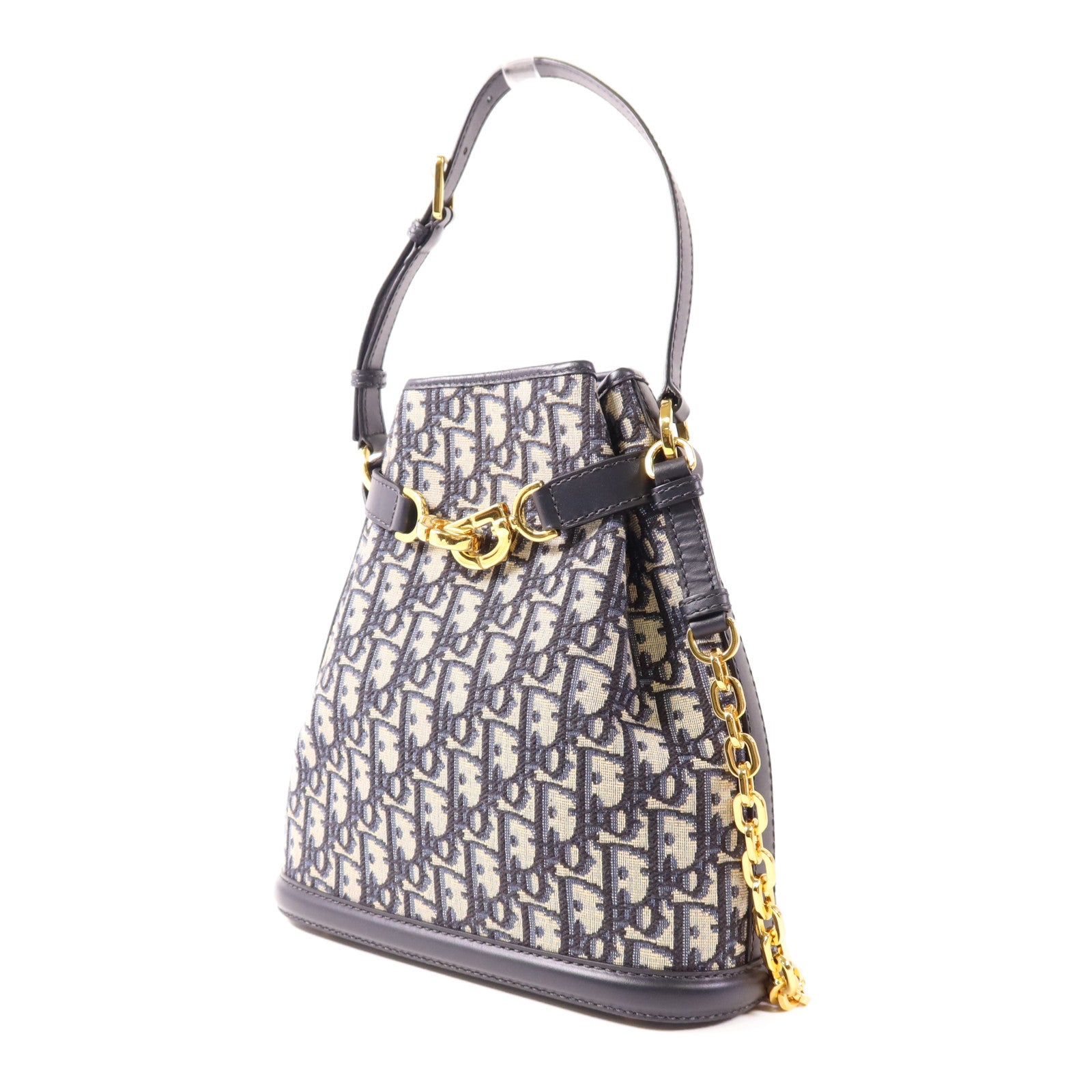 Dior 帆布Oblique Medium C'est Bag金扣手挽肩背兩用袋