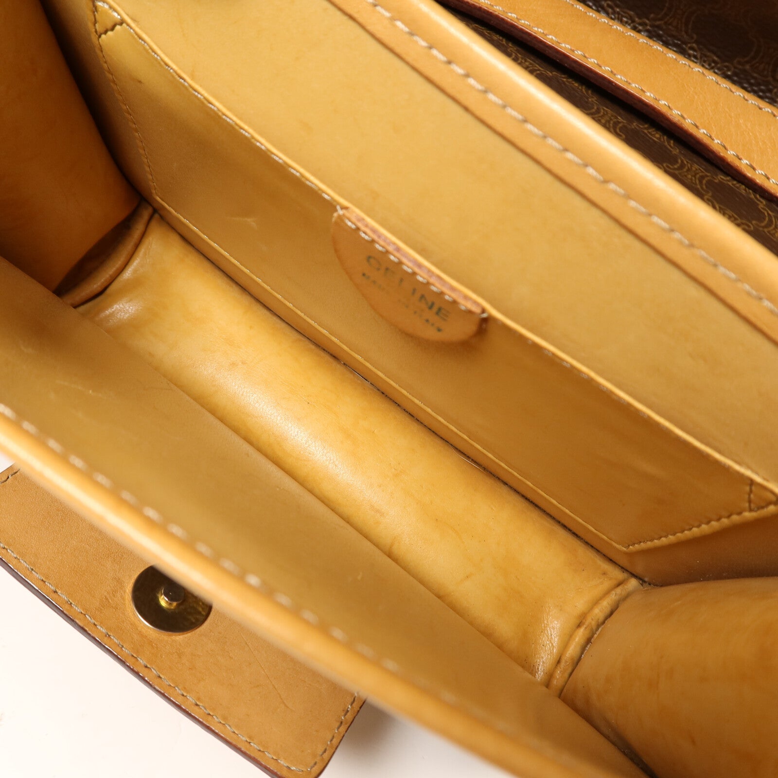 CELINE 塗層帆布Macadam金扣肩背袋
