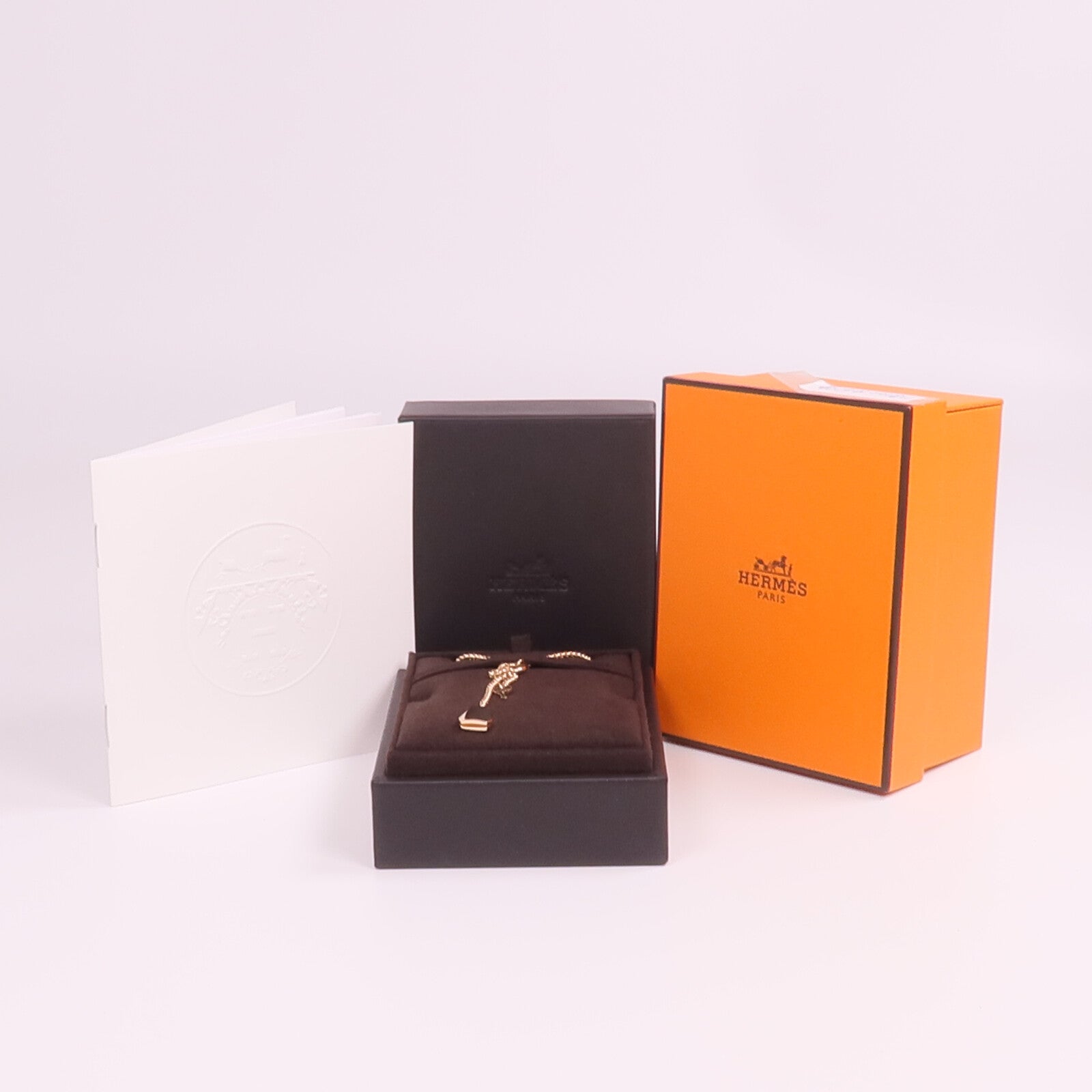 HERMES 18K玫瑰金Kelly Clochette Necklace項鍊
