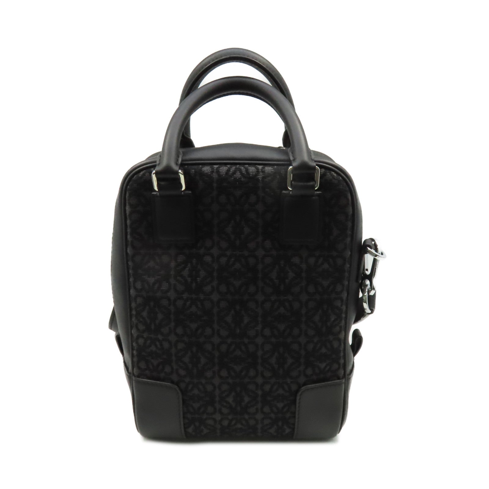 LOEWE 【清倉大減價】帆布/牛皮皮革Amazona 15 2Way Shoulder Bag手挽肩背兩用袋黑色