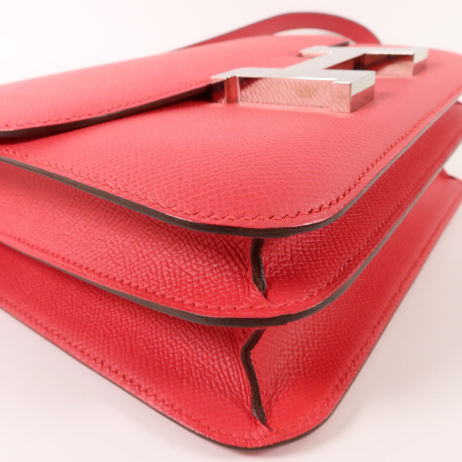 HERMES Epsom皮革Constance 24肩背袋Rose Extreme