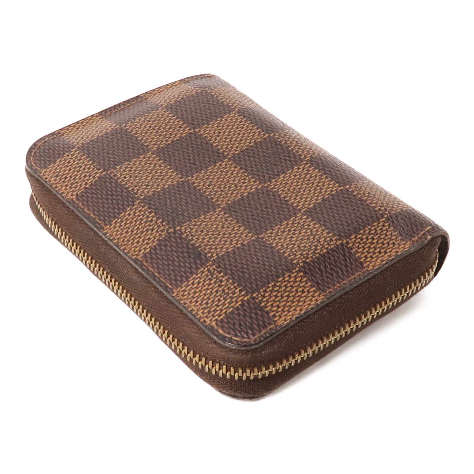 LOUIS VUITTON Damier Zippy Coin Purse金扣零錢包棕色