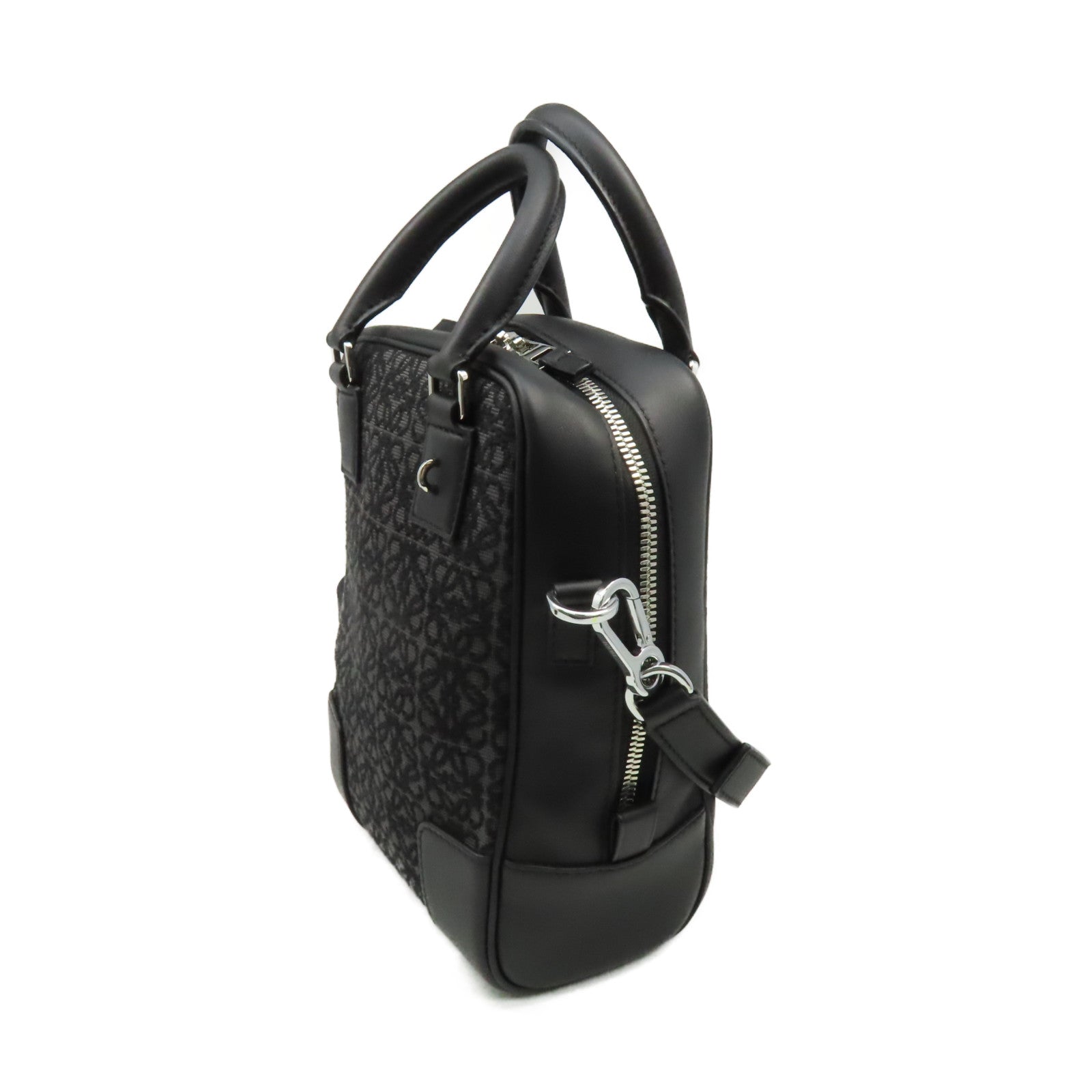 LOEWE 【清倉大減價】帆布/牛皮皮革Amazona 15 2Way Shoulder Bag手挽肩背兩用袋黑色