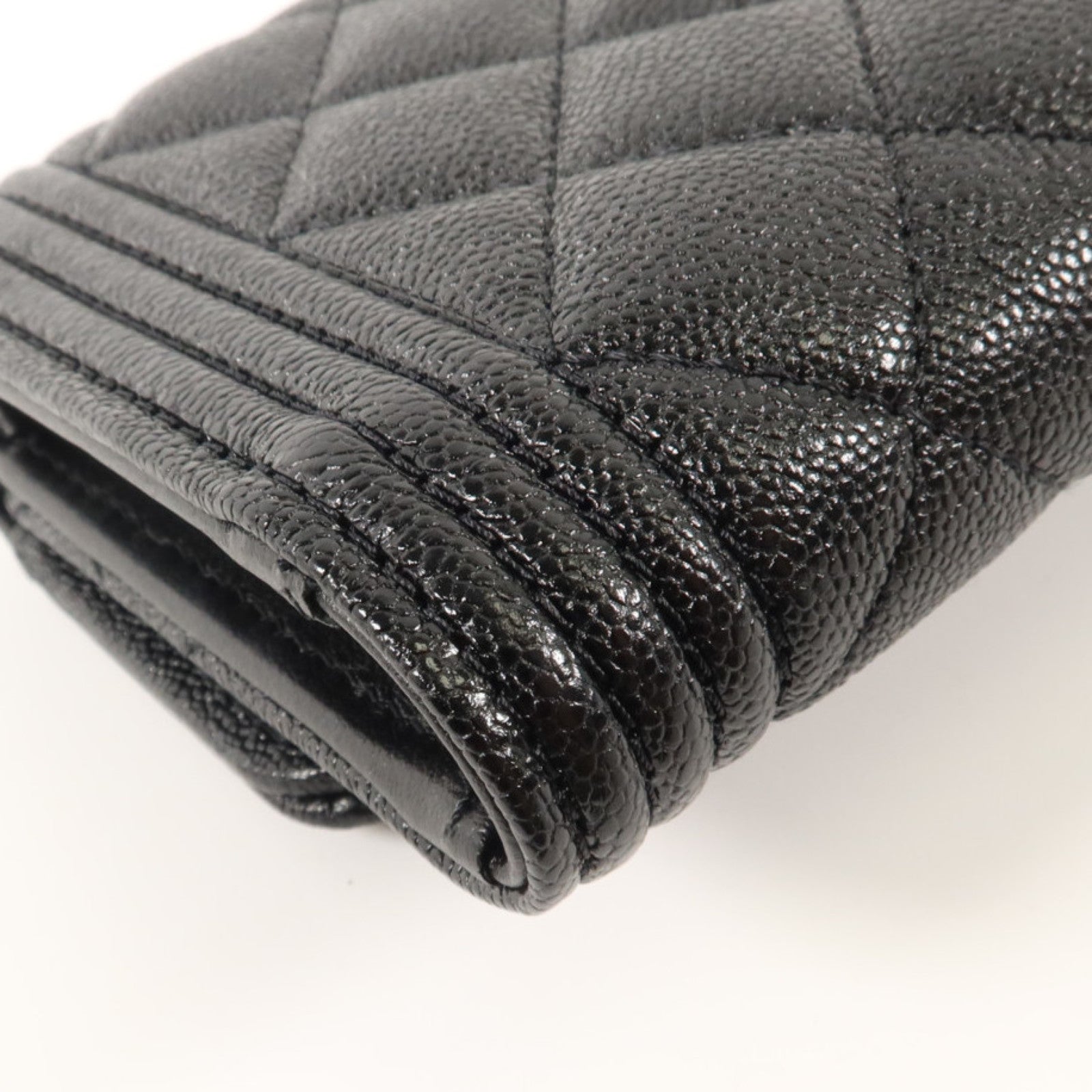 CHANEL 牛皮皮革Boy Chanel Small Flap Wallet金扣錢包
