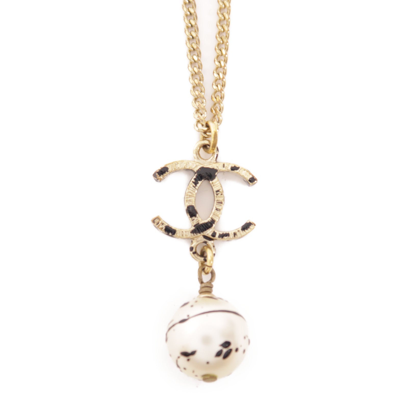 CHANEL CC Necklace Metal Gold/Silver