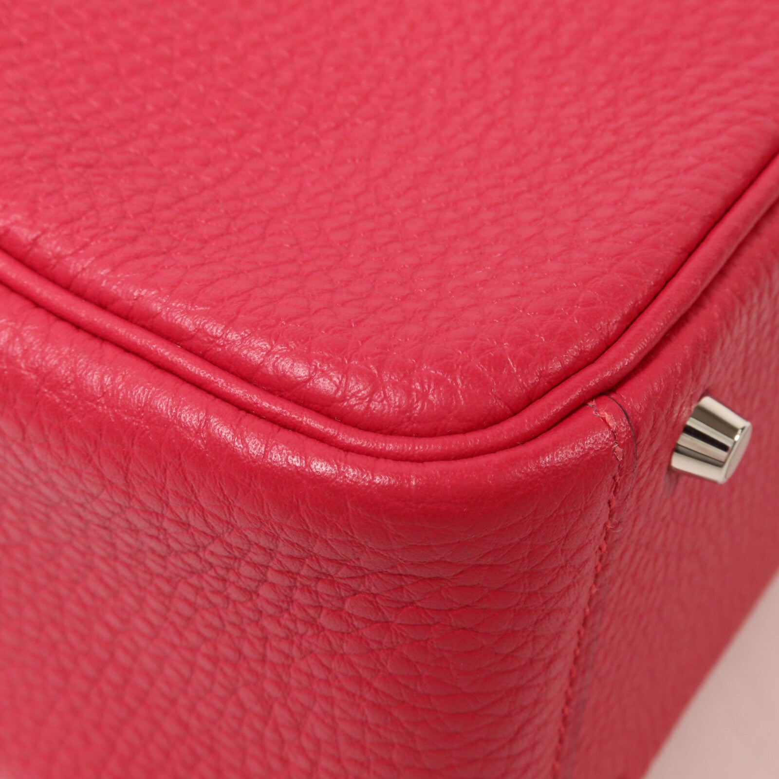 HERMES Clemence皮革Mini Lindy手挽肩背兩用袋Framboise