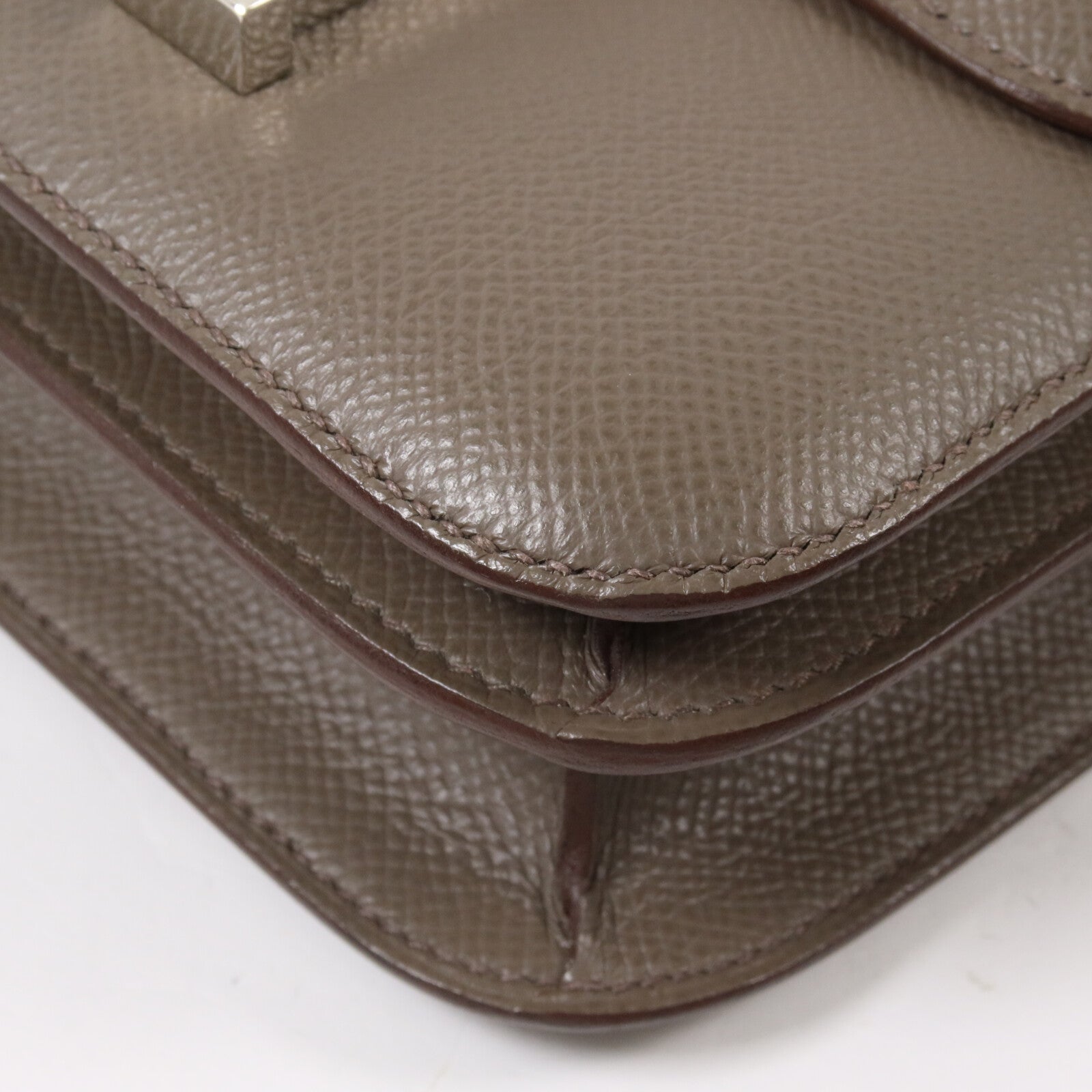 HERMES Epsom皮革Constance Mini肩背袋Etain
