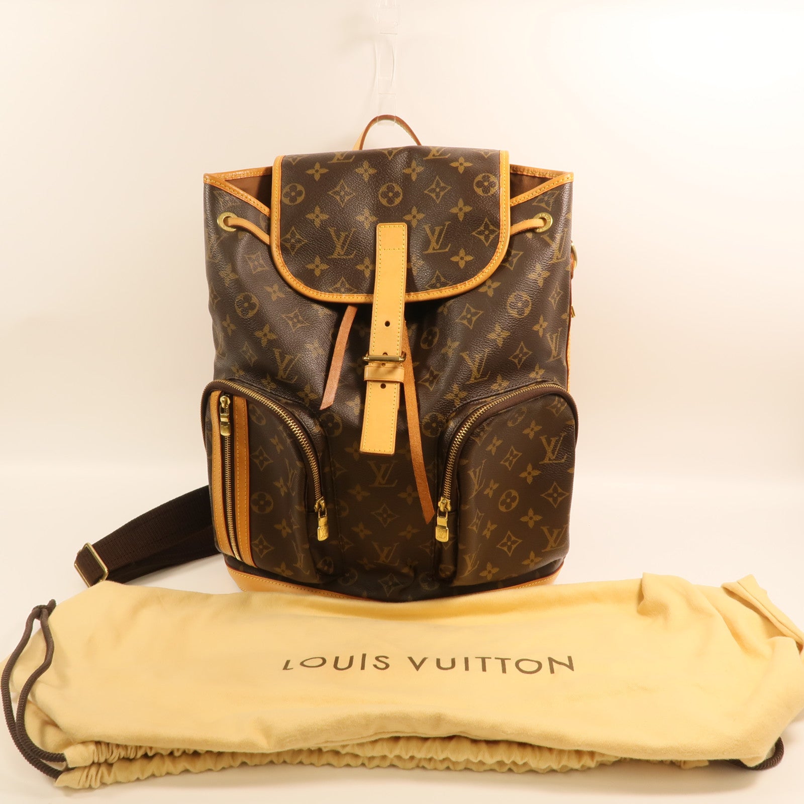 LOUIS VUITTON Monogram Sac A Dos Bosphore金扣背包棕色