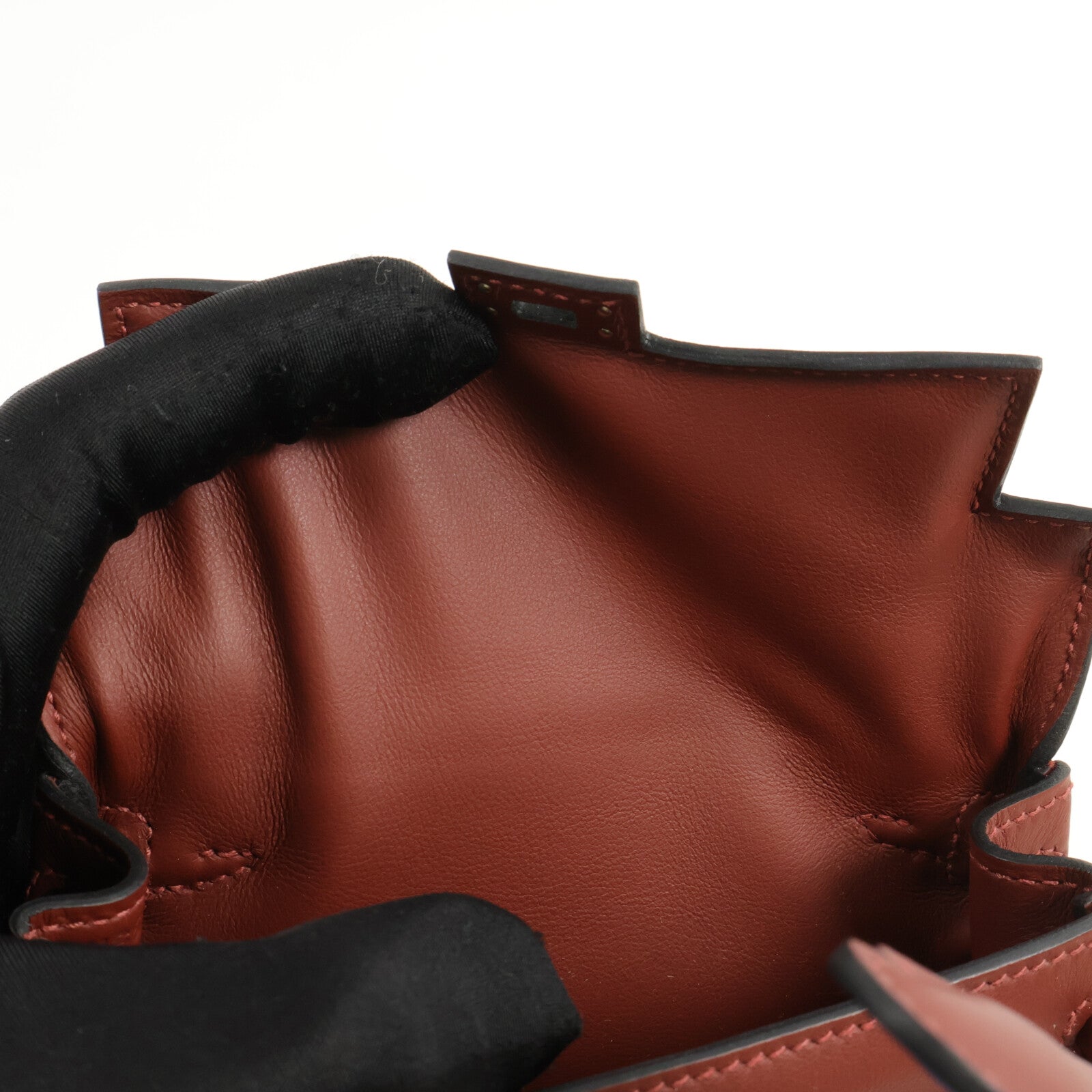 HERMES Swift皮革Kelly Doll手挽袋Rouge H/Bleu Hydra