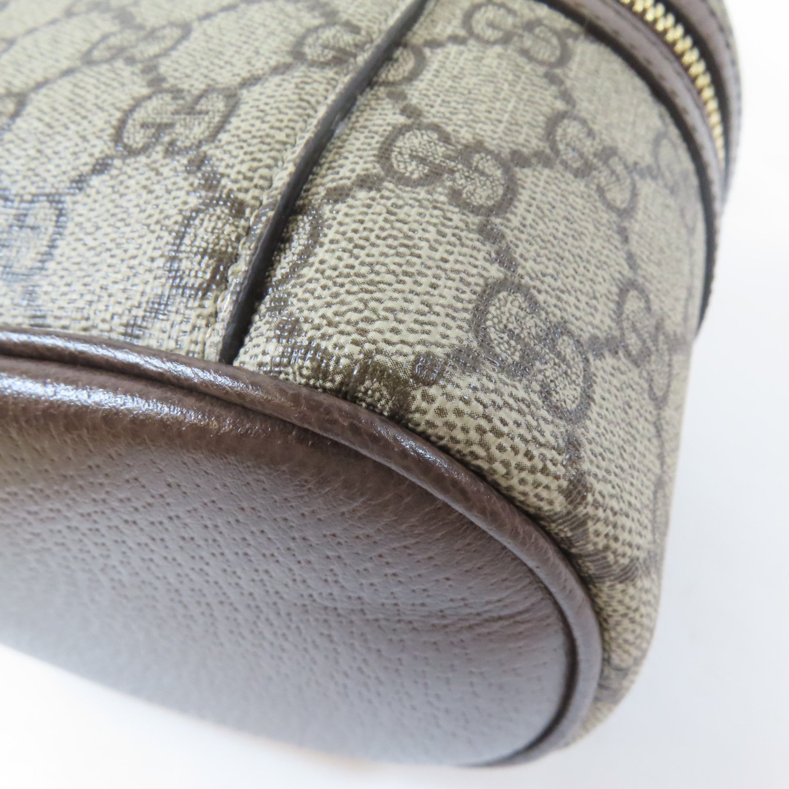 GUCCI 塗層帆布Ophidia GG Supreme Vanity Case金扣手挽袋啡色
