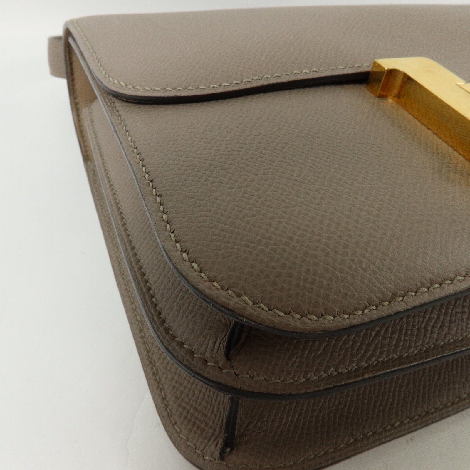 HERMES Epsom皮革Constance 24肩背袋Gris Asphalte