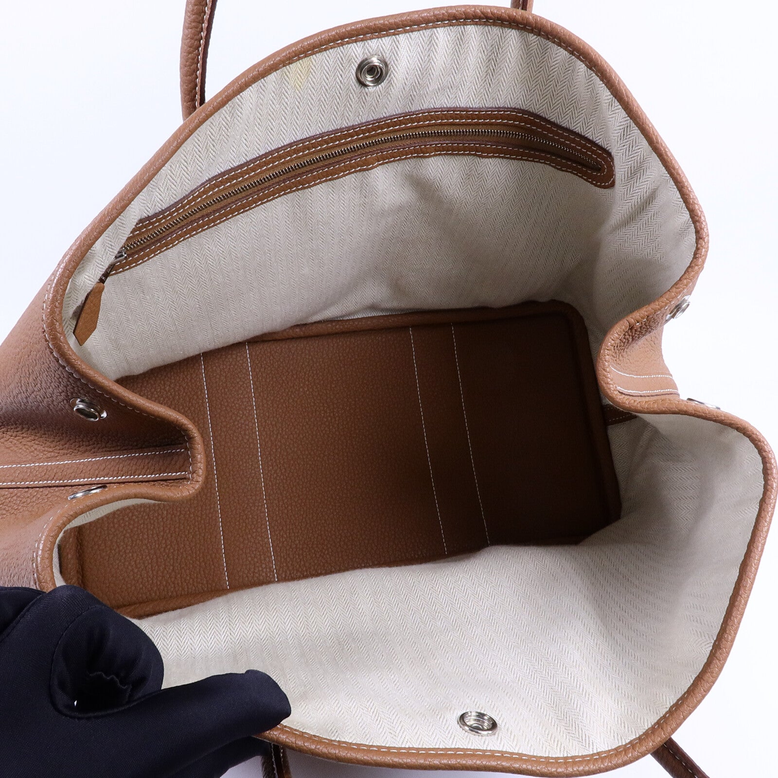 HERMES Negonda皮革Garden Party PM手挽袋Gold
