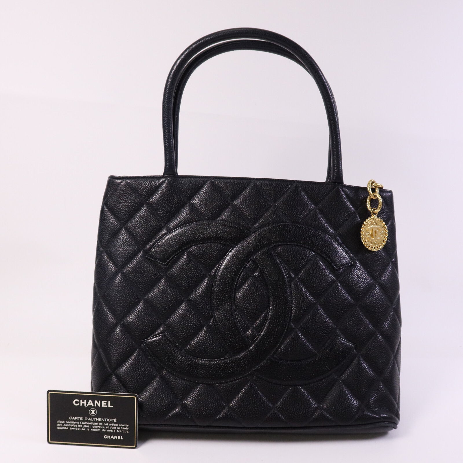 CHANEL 牛皮皮革Vintage Tote Bag金扣手挽袋