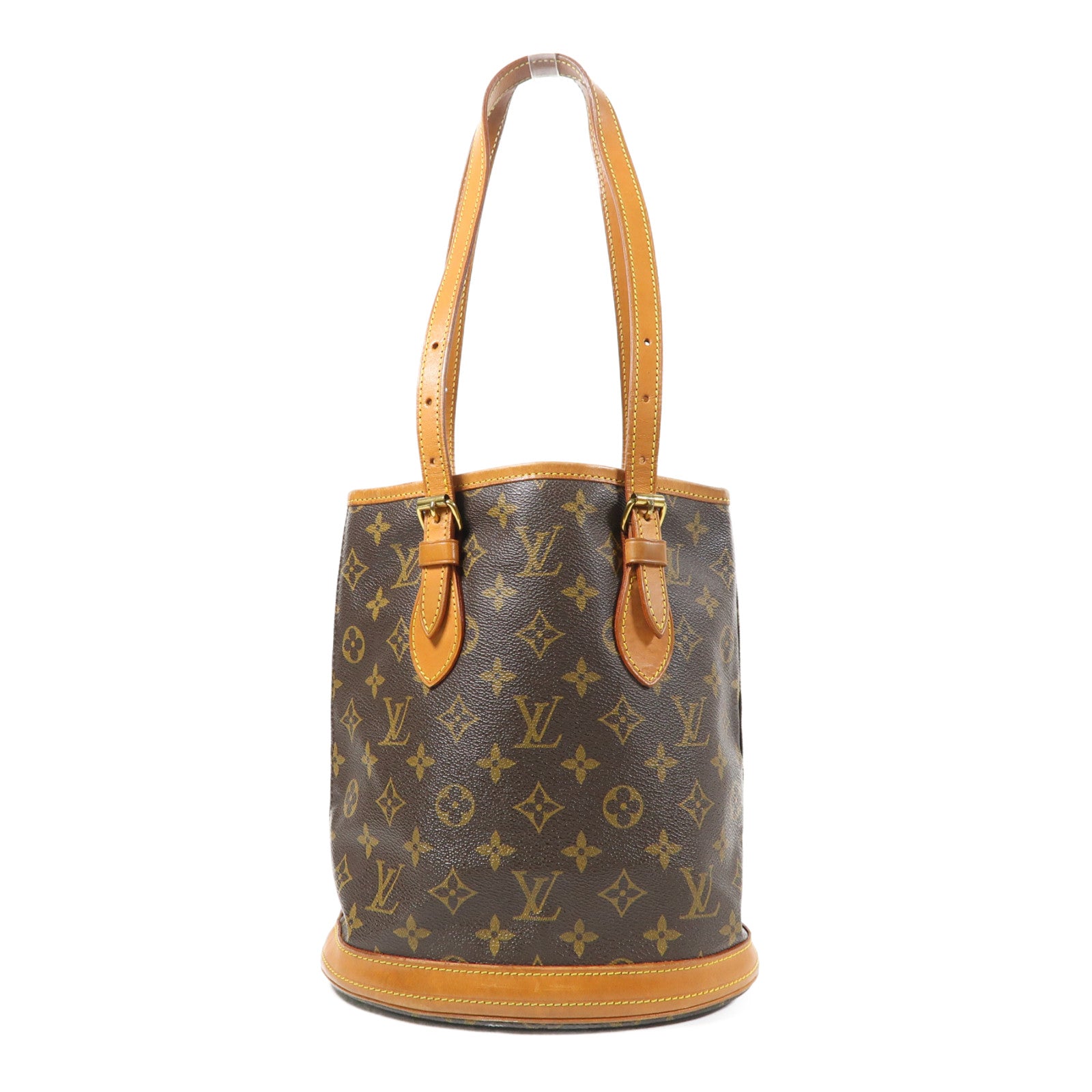 LOUIS VUITTON Monogram Bucket PM金扣肩背袋啡色