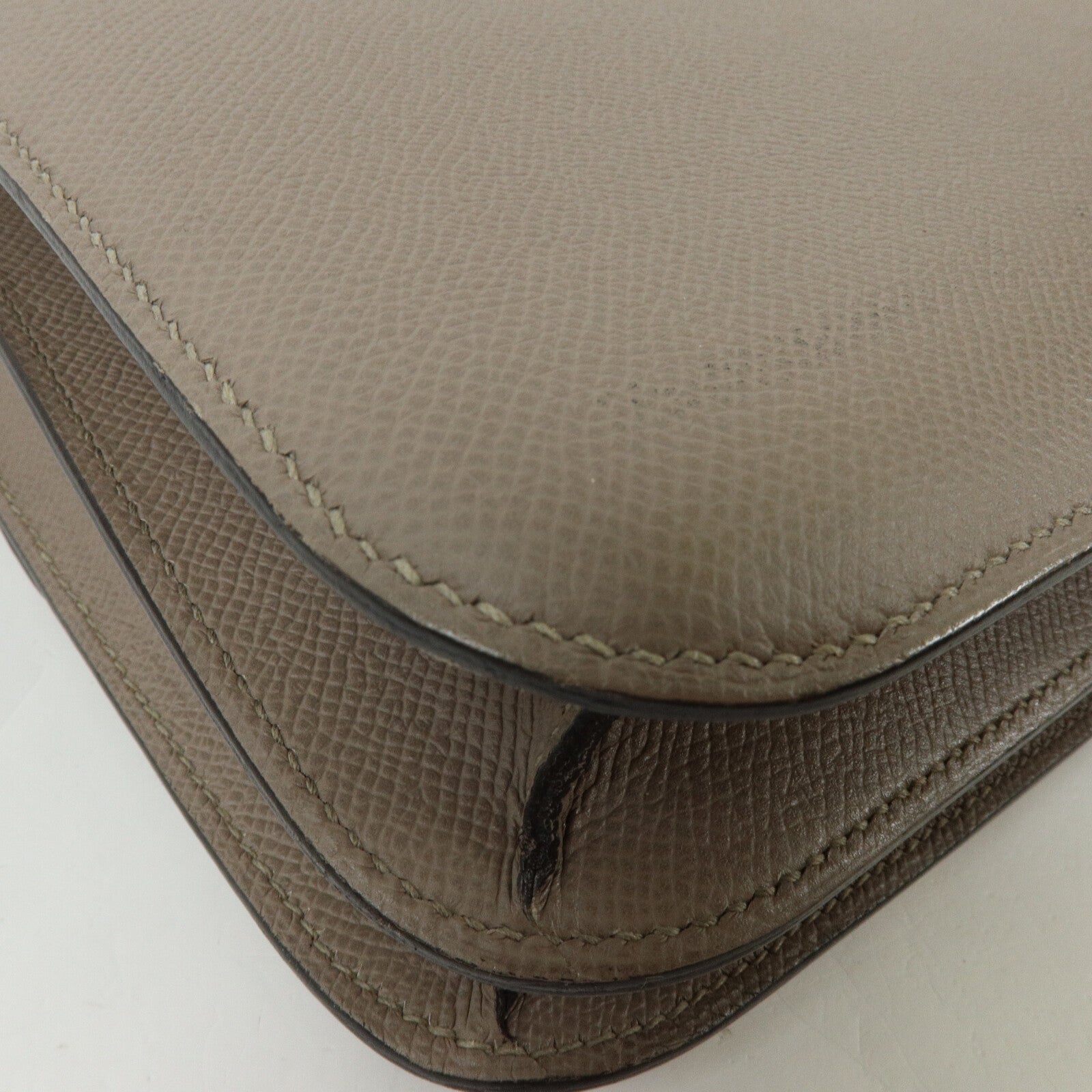 HERMES Epsom皮革Constance 24肩背袋Gris Asphalte