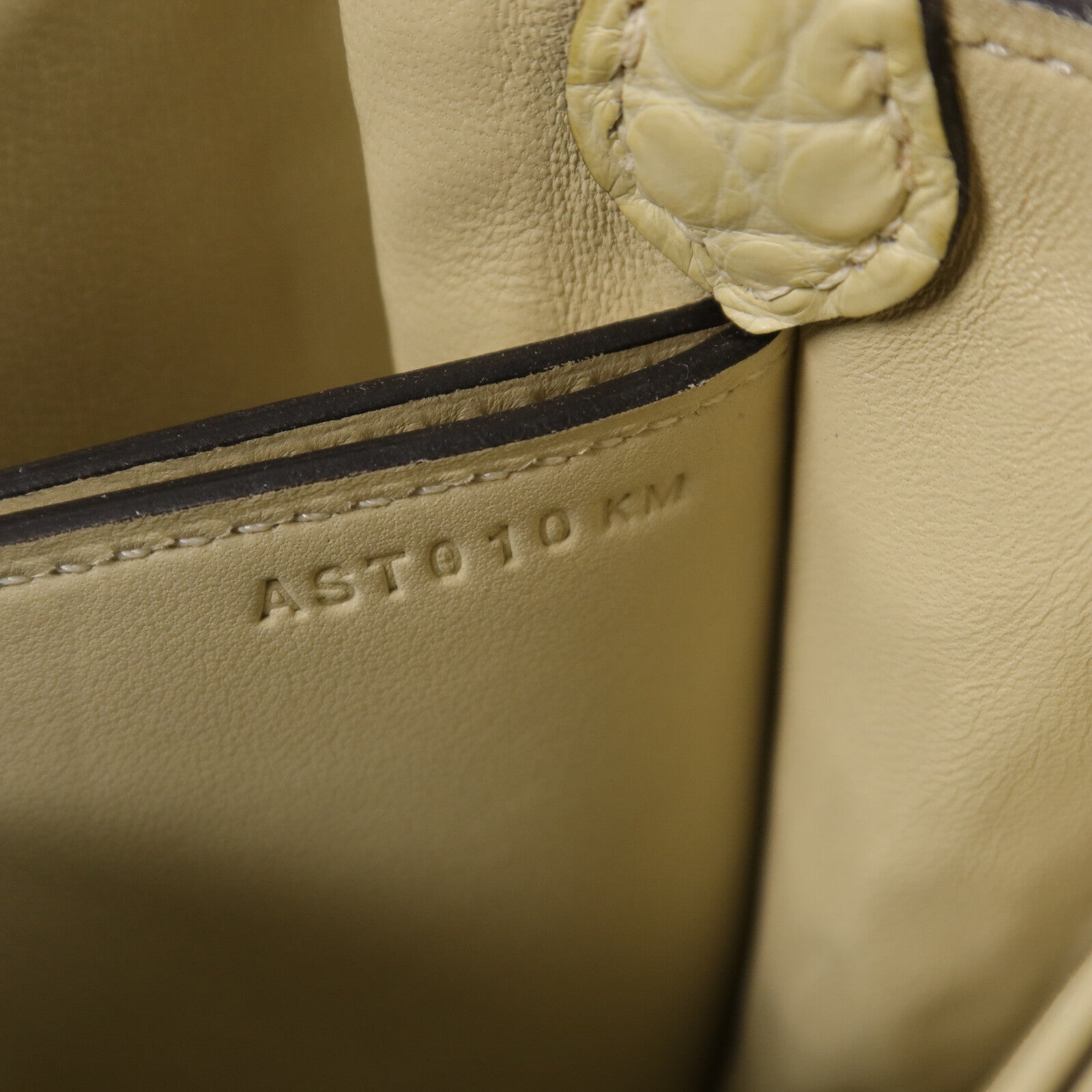 HERMES Alligator/Lizard皮革Roulis Mini肩背袋Ombre Vanille