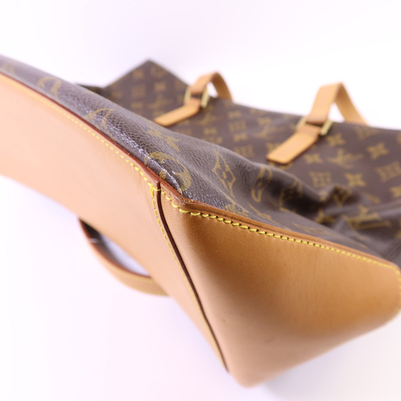 LOUIS VUITTON Monogram Cabas Mezzo金扣肩背袋棕色