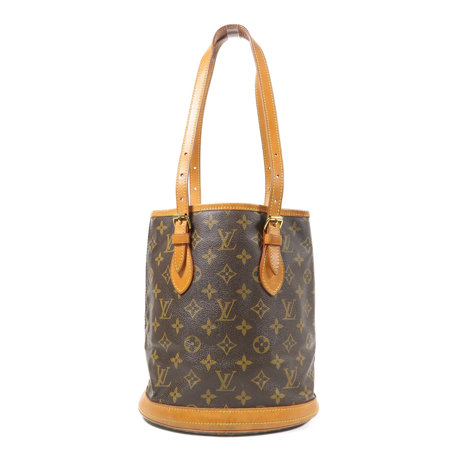 LOUIS VUITTON Monogram Bucket PM金扣肩背袋啡色
