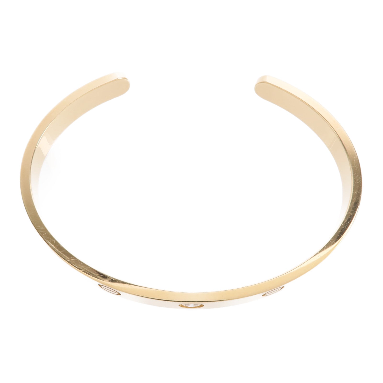CARTIER 18K黃金Love Bangle Open Diamond手鐲