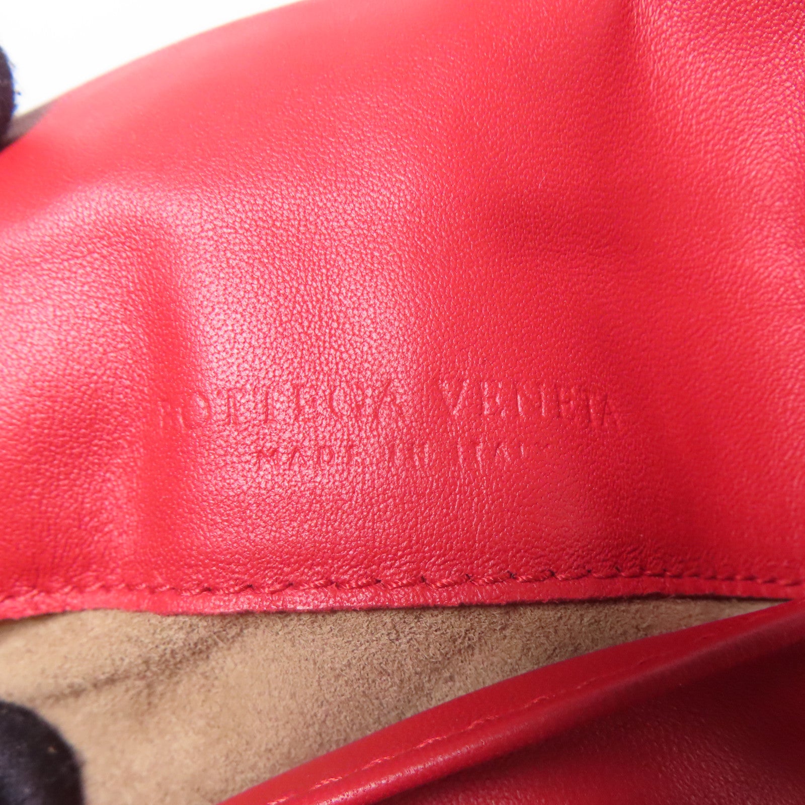 BOTTEGA VENETA BV Chain Shoulder Bag Lambskin Leather Red