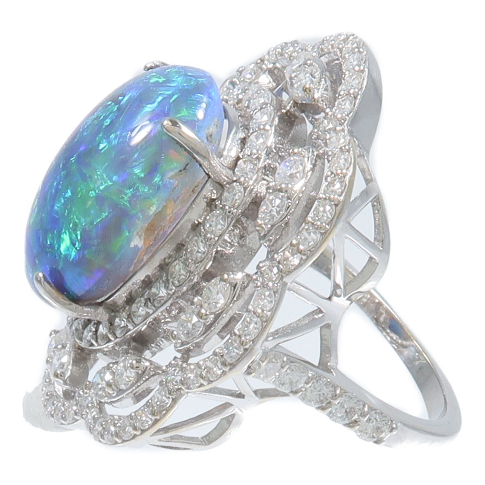 JEWELRY 18K白金Opal Diamond Ring蛋白石/鑽石戒指