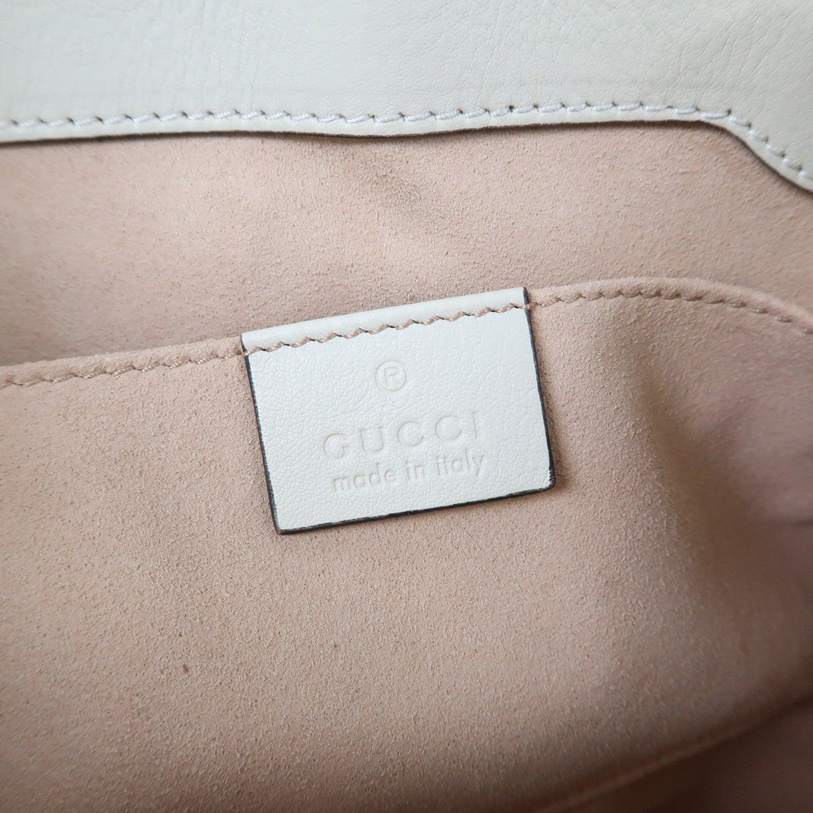 GUCCI 塗層帆布Padlock GG Small金扣鏈帶肩背袋啡色/白色