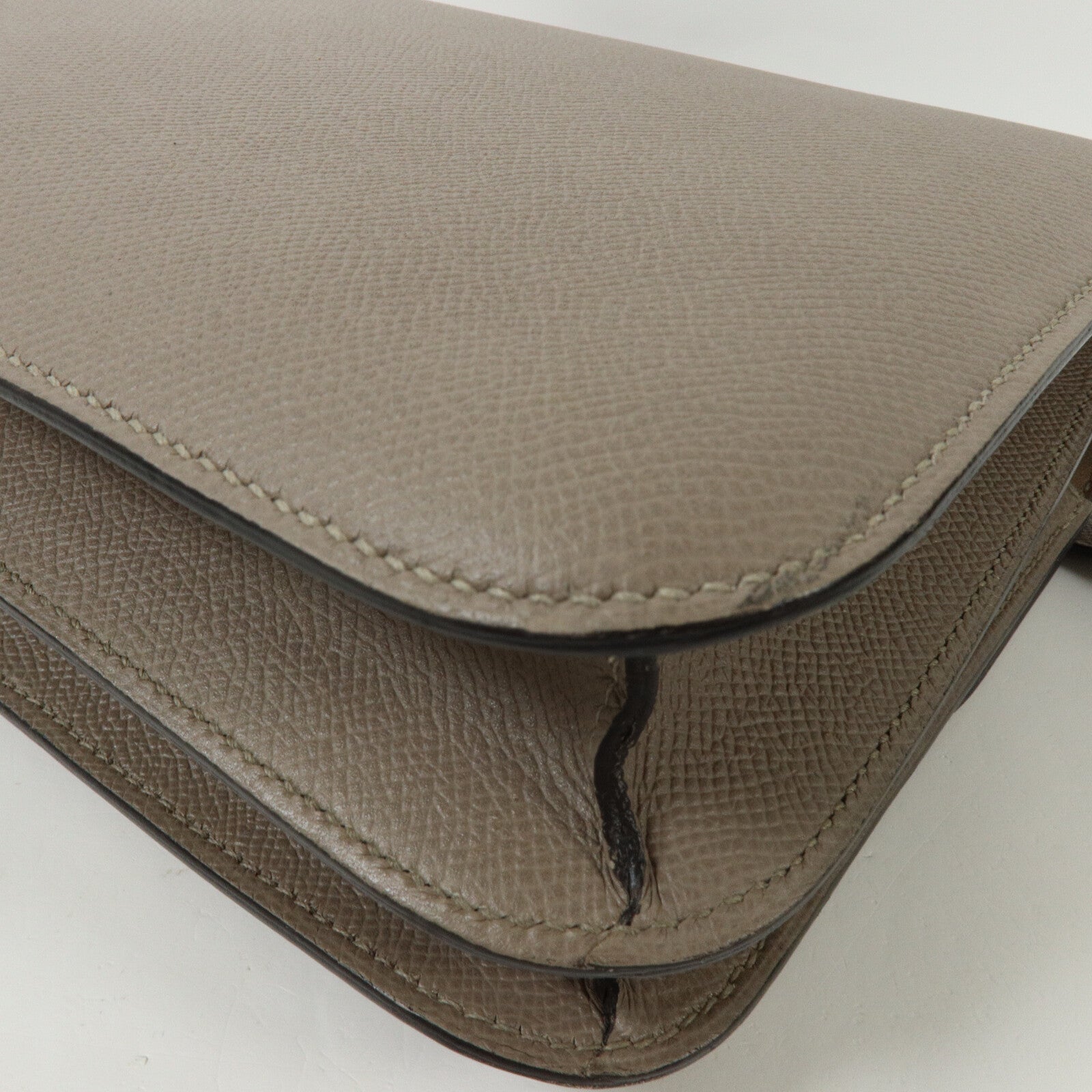 HERMES Epsom皮革Constance 24肩背袋Gris Asphalte