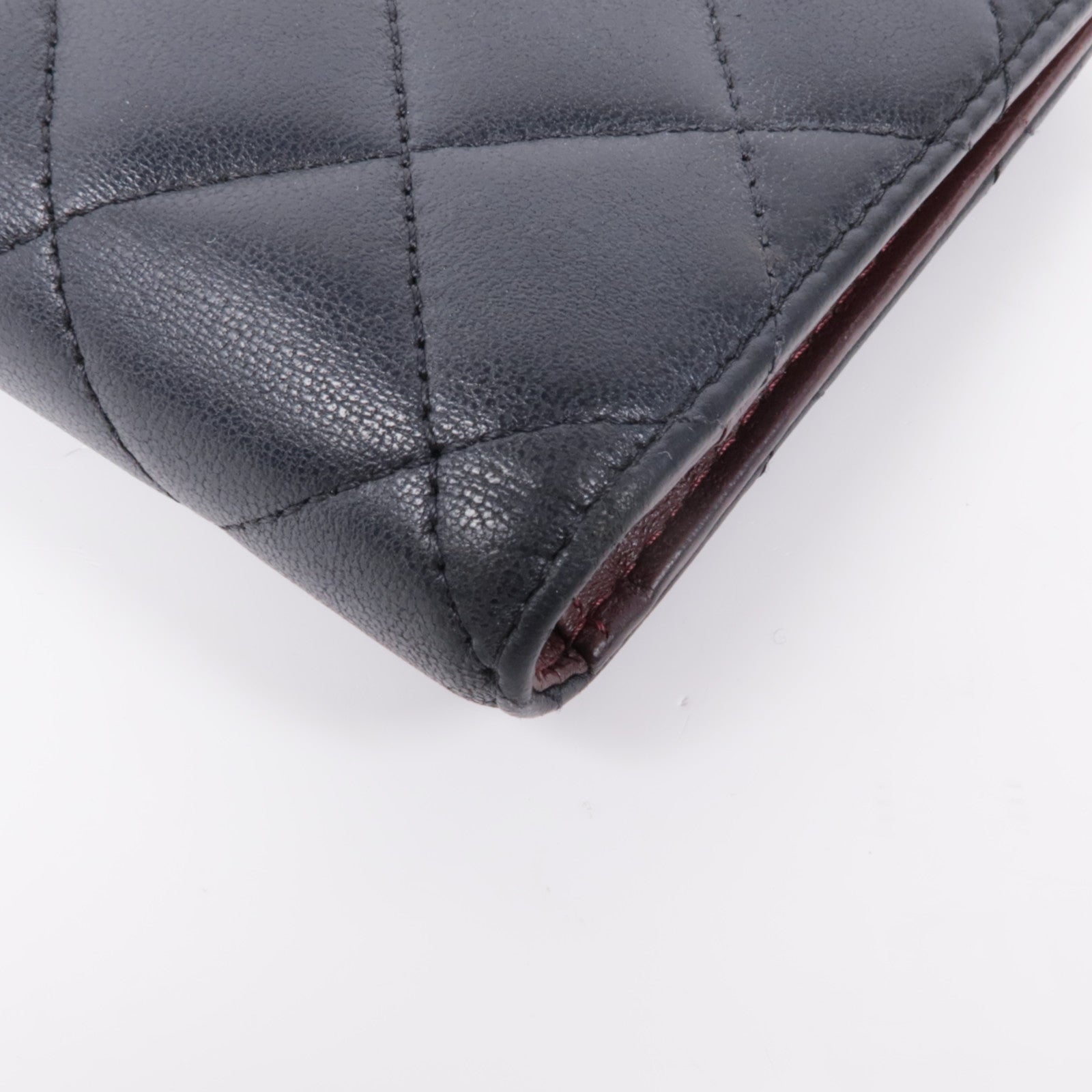 CHANEL 羊皮皮革Long Wallet銀扣長錢包