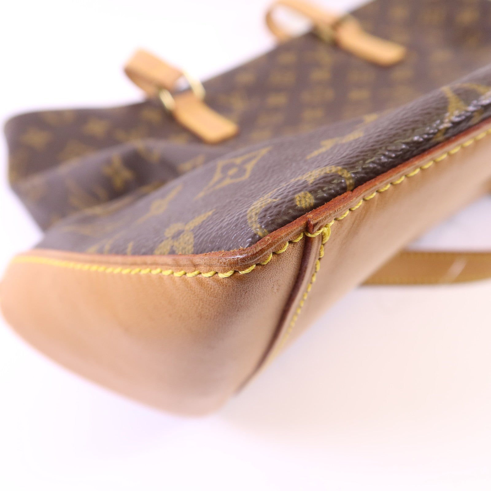 LOUIS VUITTON Monogram Cabas Mezzo金扣肩背袋棕色