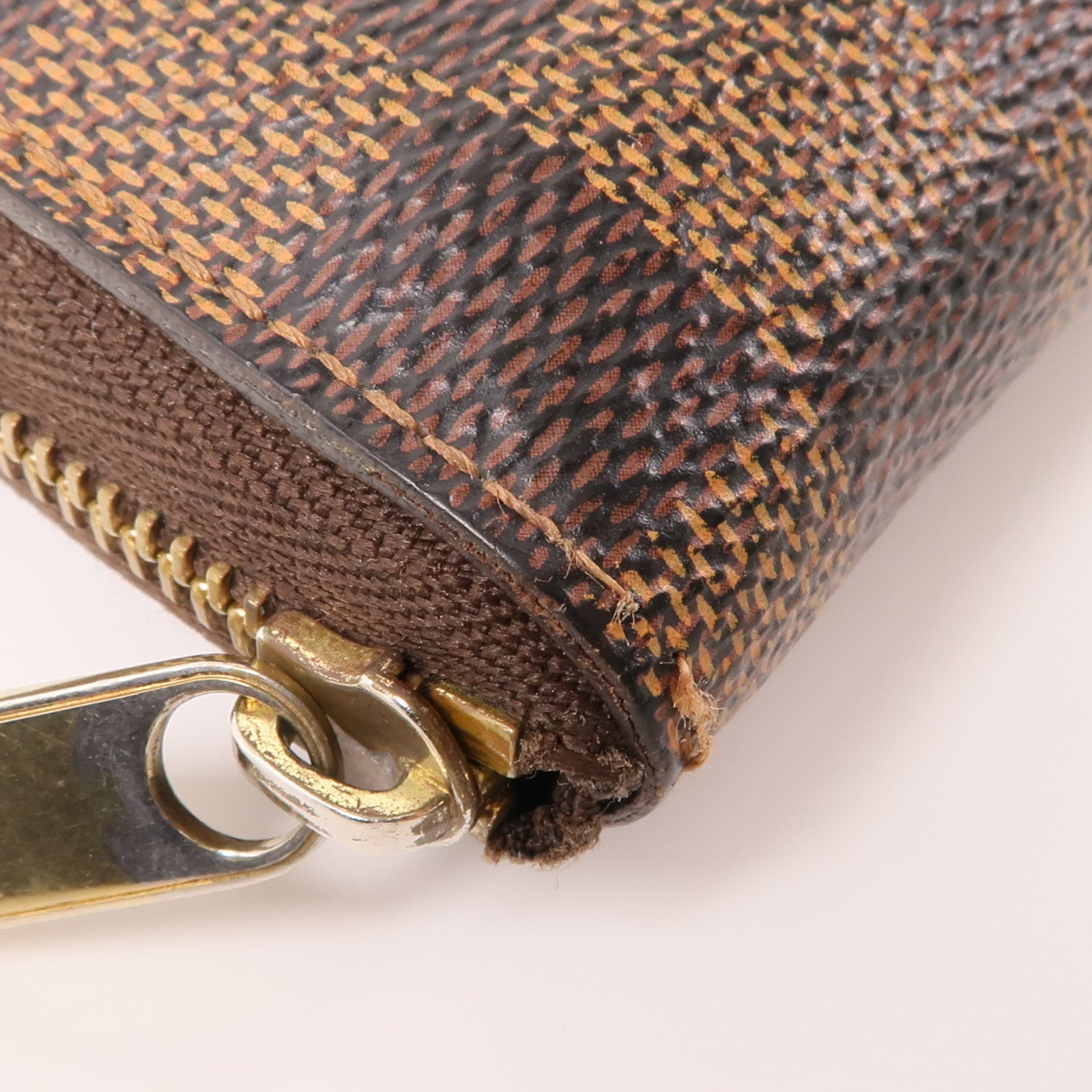 LOUIS VUITTON Damier Zippy Coin Purse金扣零錢包棕色