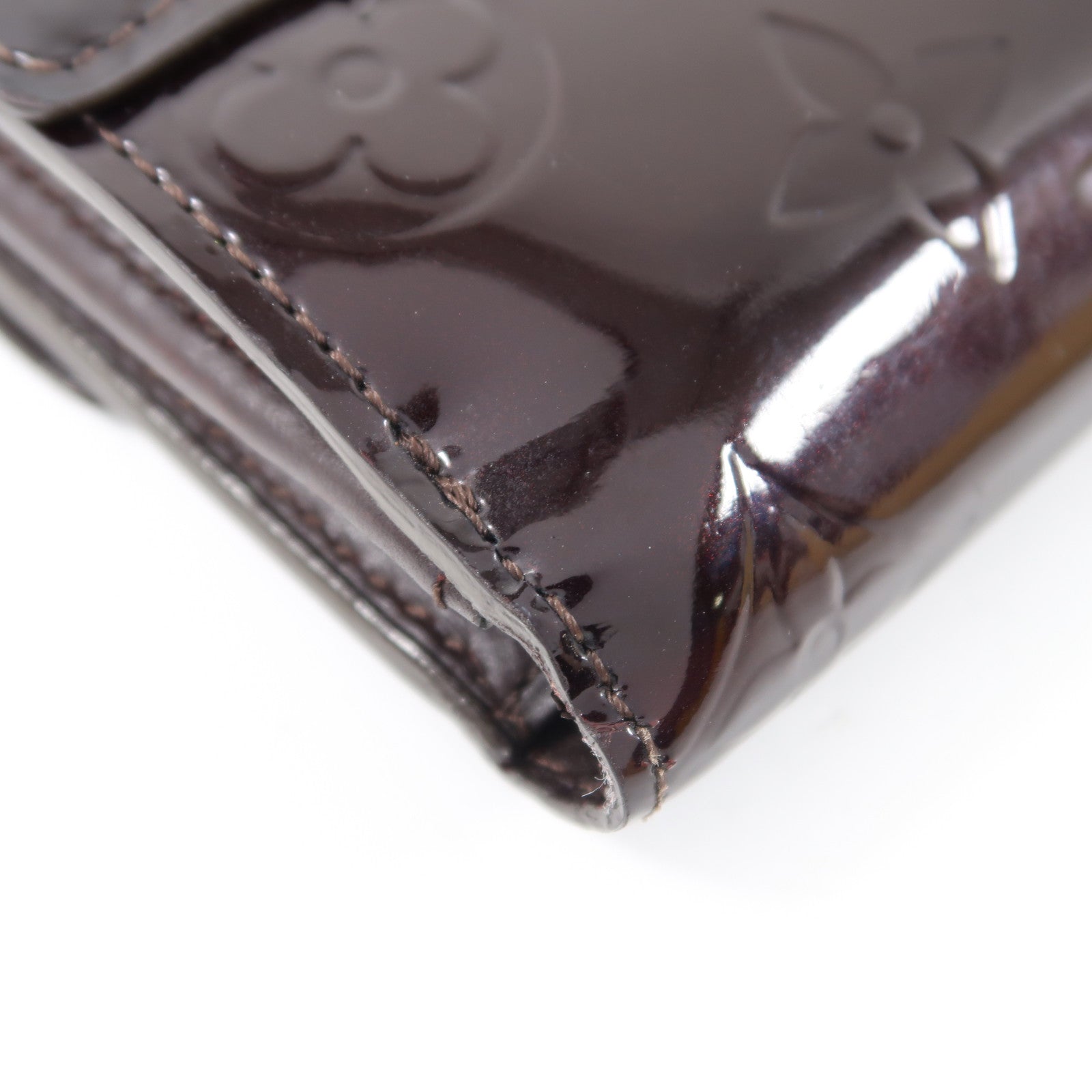 LOUIS VUITTON Vernis Protefeuille Elies金扣錢包酒紅色