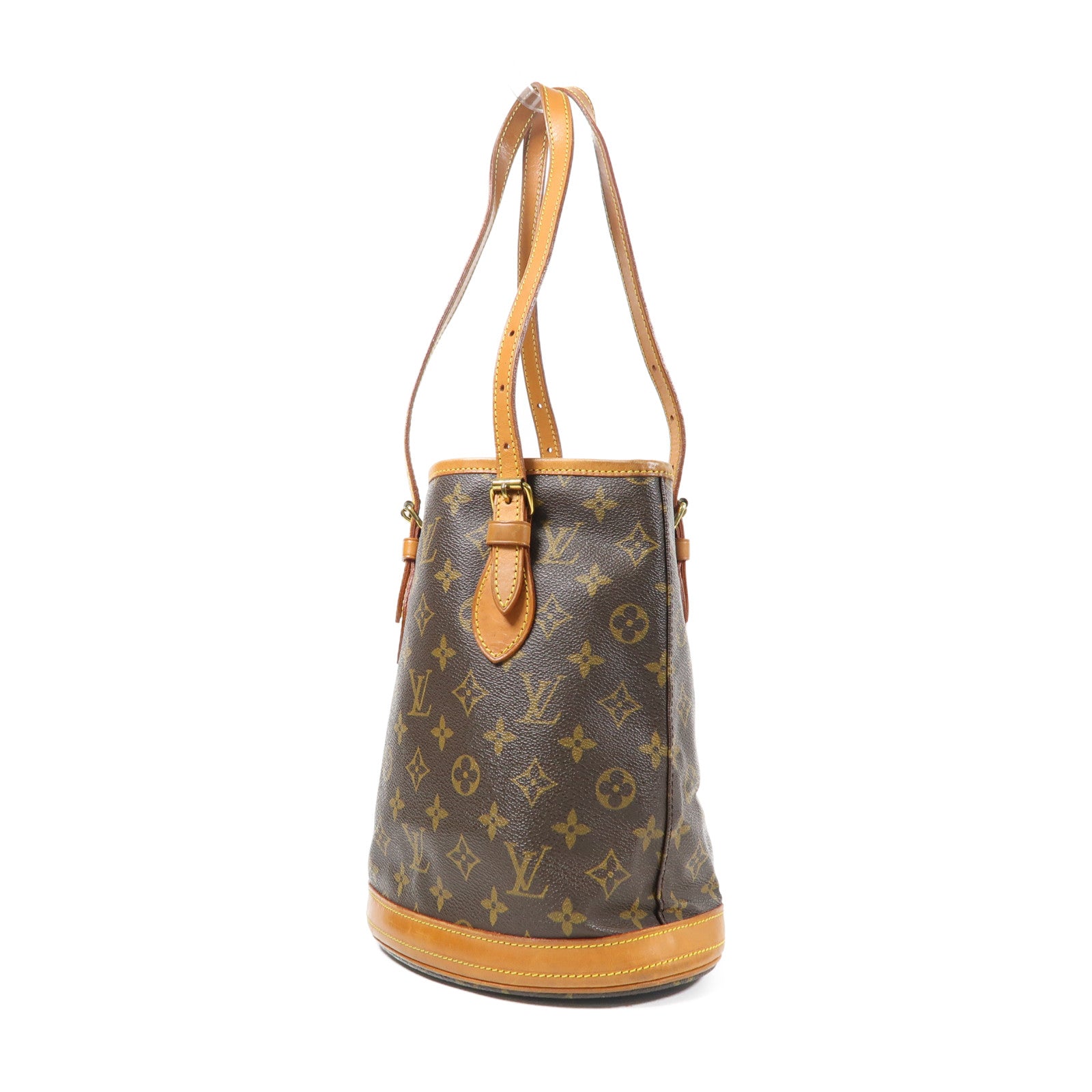 LOUIS VUITTON Monogram Bucket PM金扣肩背袋啡色
