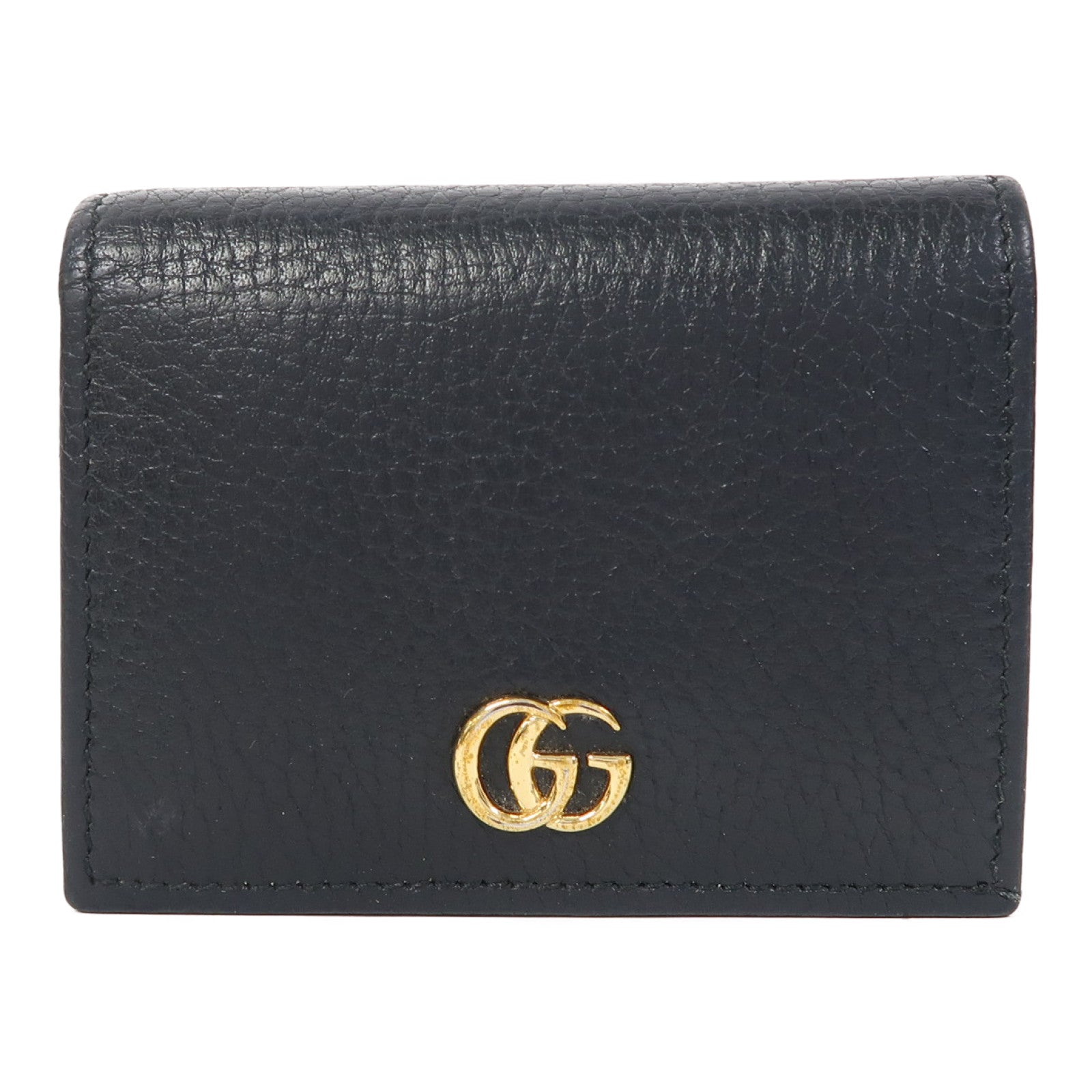 GUCCI 牛皮皮革GG Marmont Wallet金扣錢包黑色