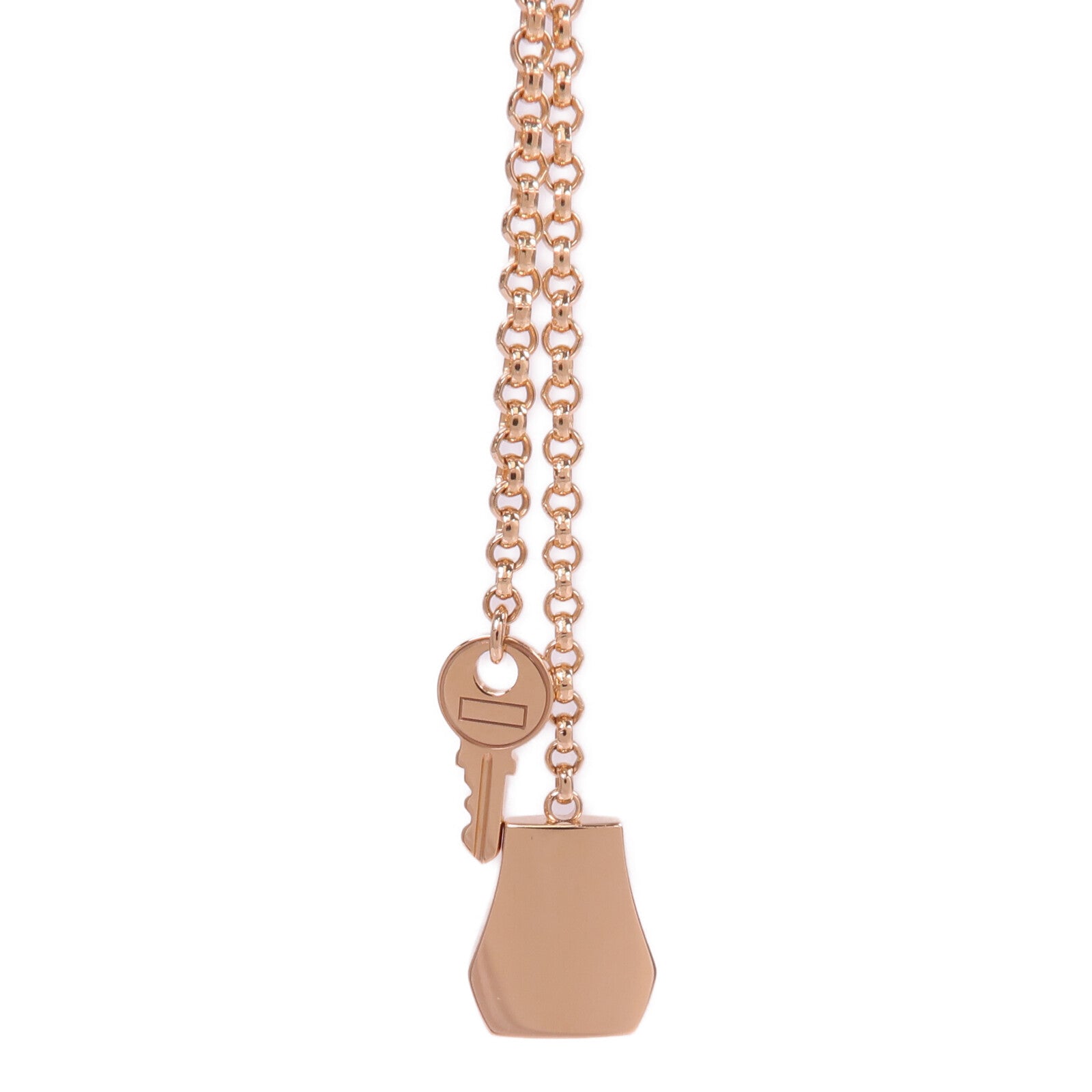 HERMES 18K玫瑰金Kelly Clochette Necklace項鍊