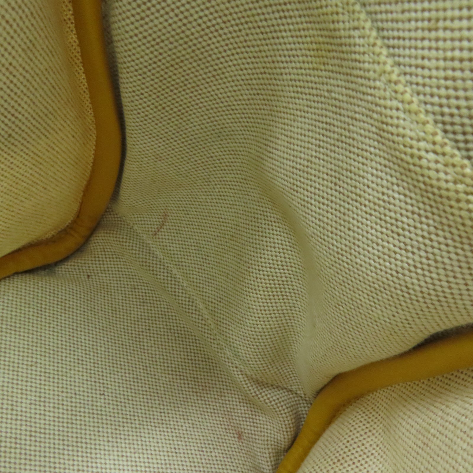 HERMES Cowhide Leather Canvas Lindy 30 Silver Button Handle Bag Beige/Yellow