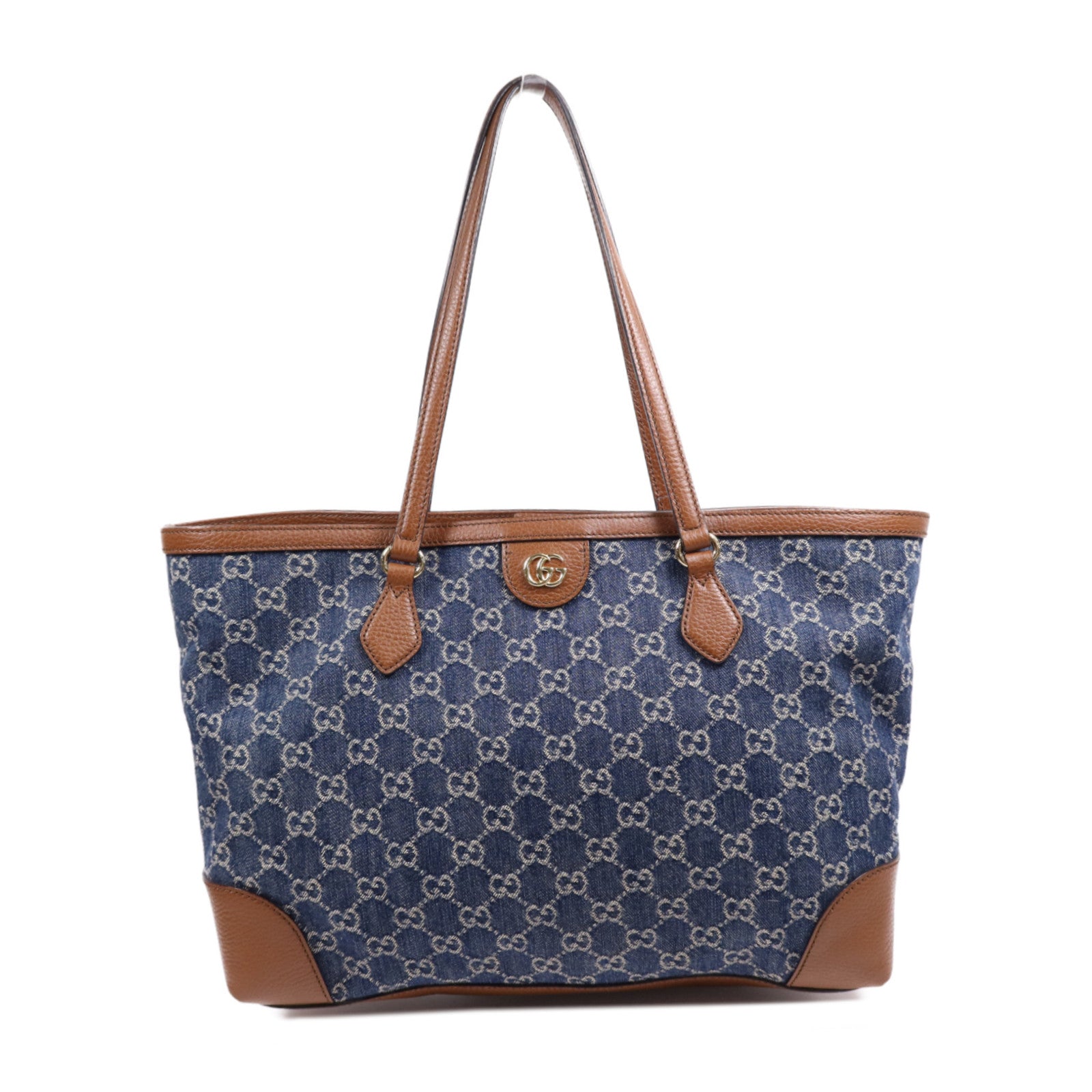 GUCCI 牛仔布Tote Bag金扣手挽袋