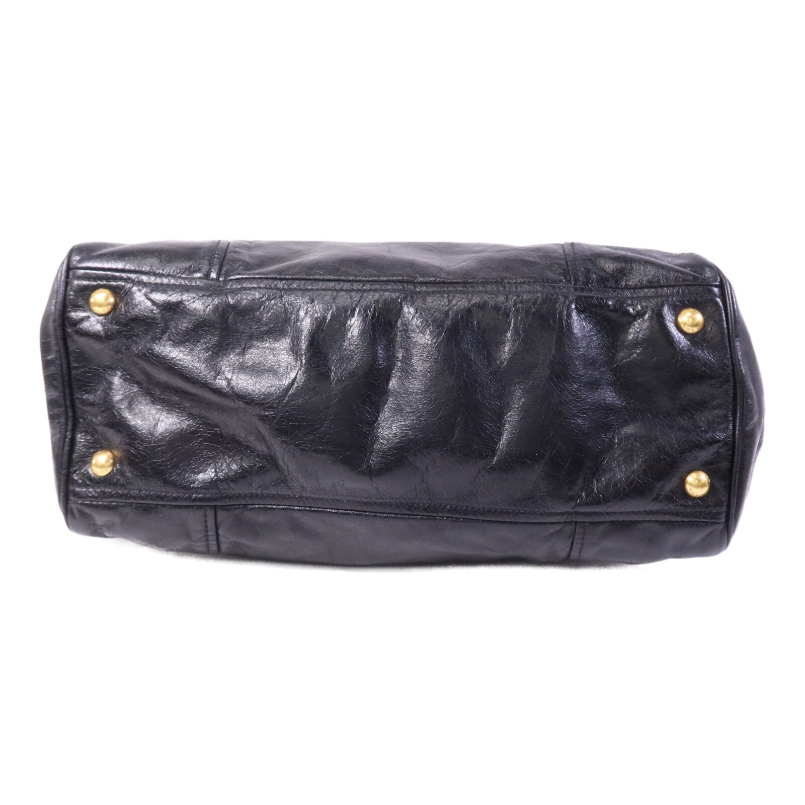 PRADA 牛皮皮革2way Shoulder金扣手挽肩背兩用袋