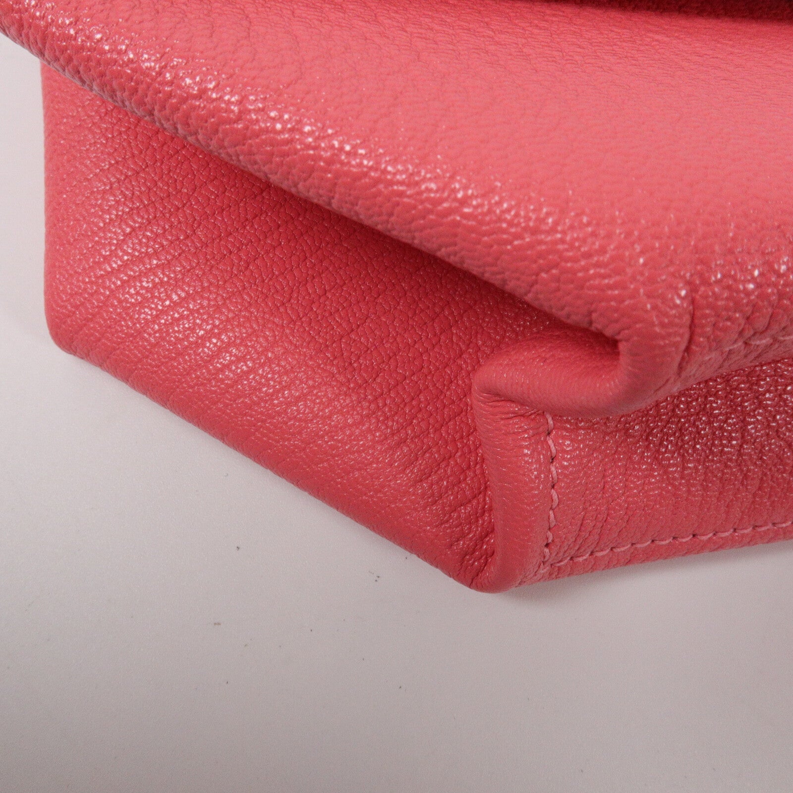 HERMES Chevre皮革Opli Clutch手提包Rose Lipstick