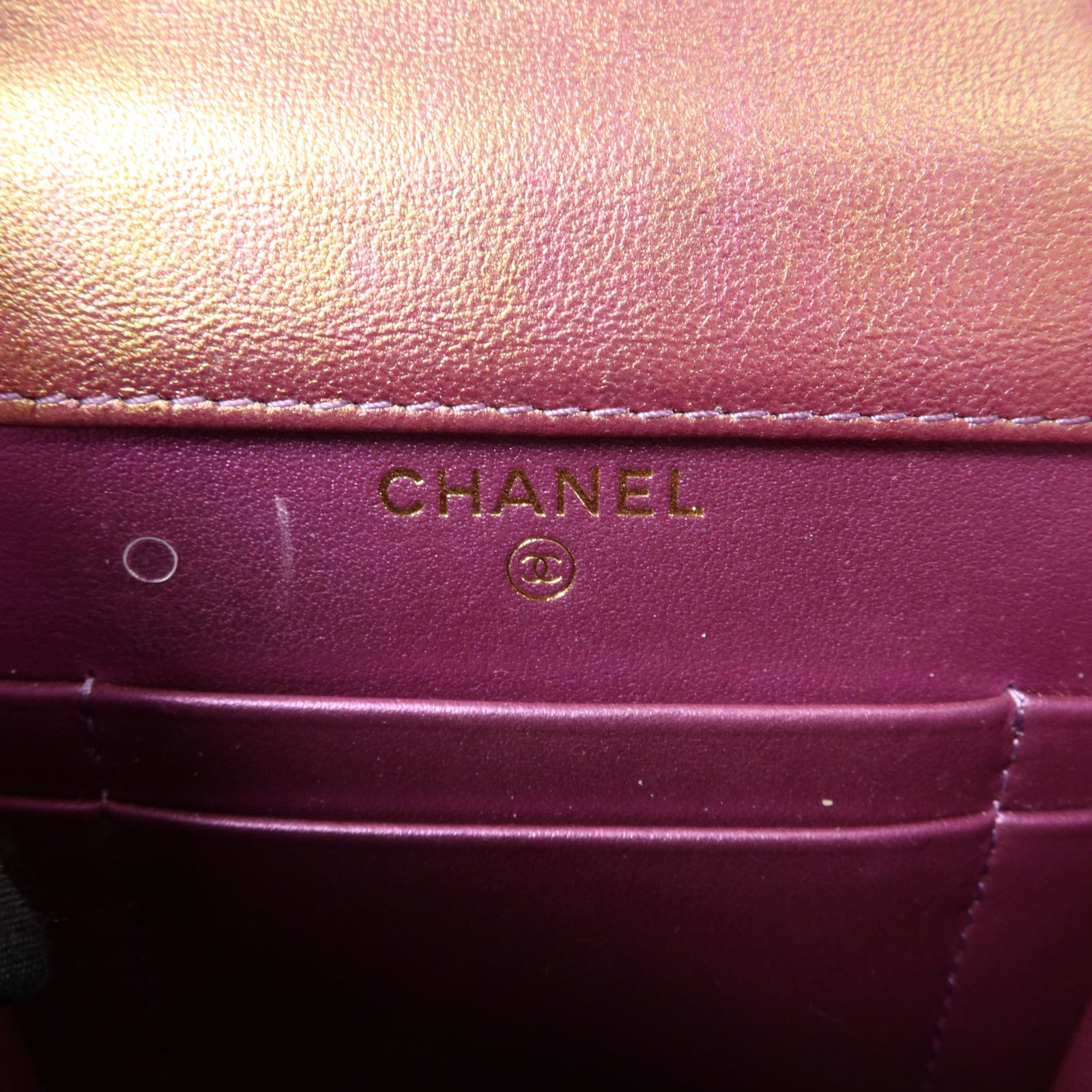 CHANEL 羊皮皮革Phone Bag金扣鏈帶肩背袋
