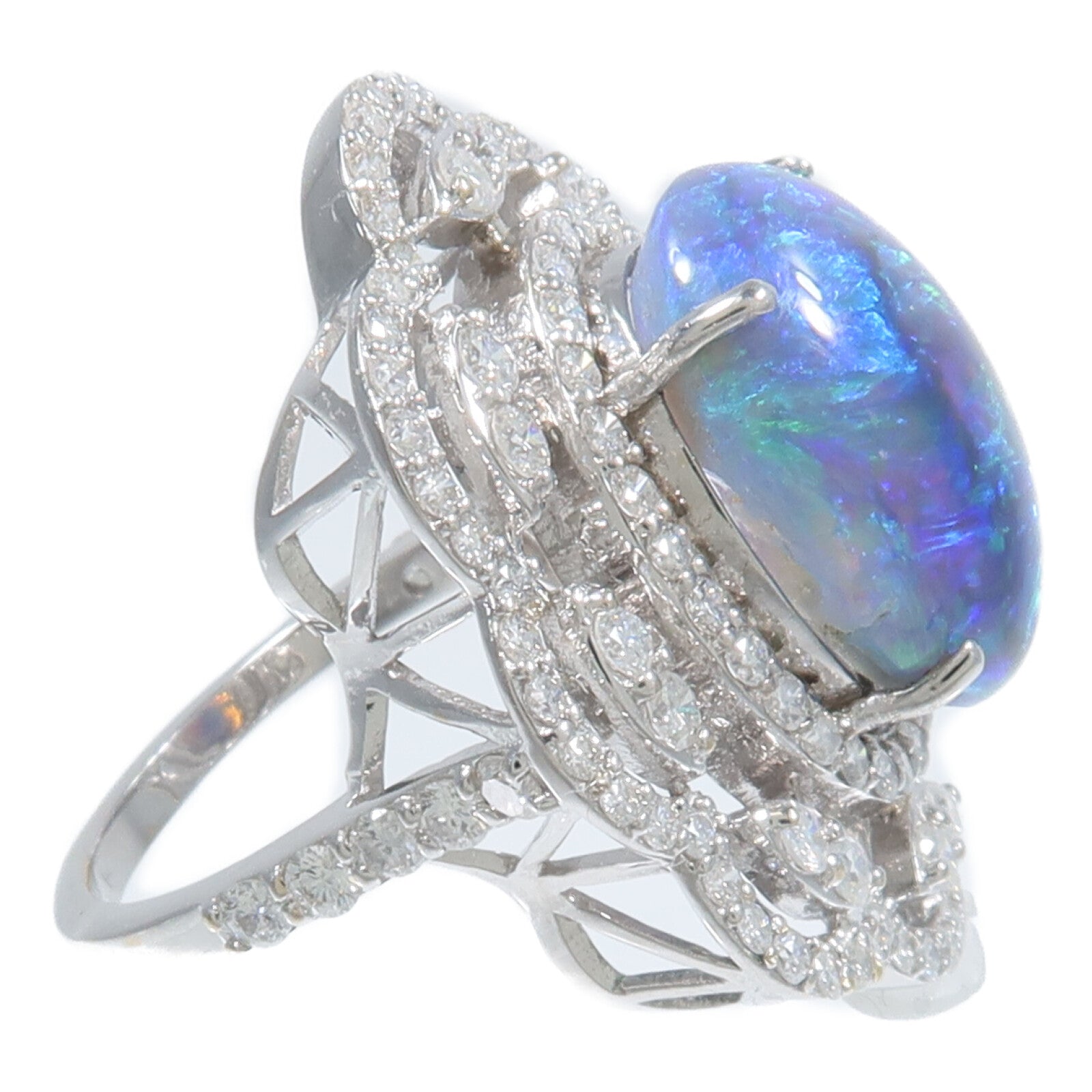 JEWELRY 18K白金Opal Diamond Ring蛋白石/鑽石戒指