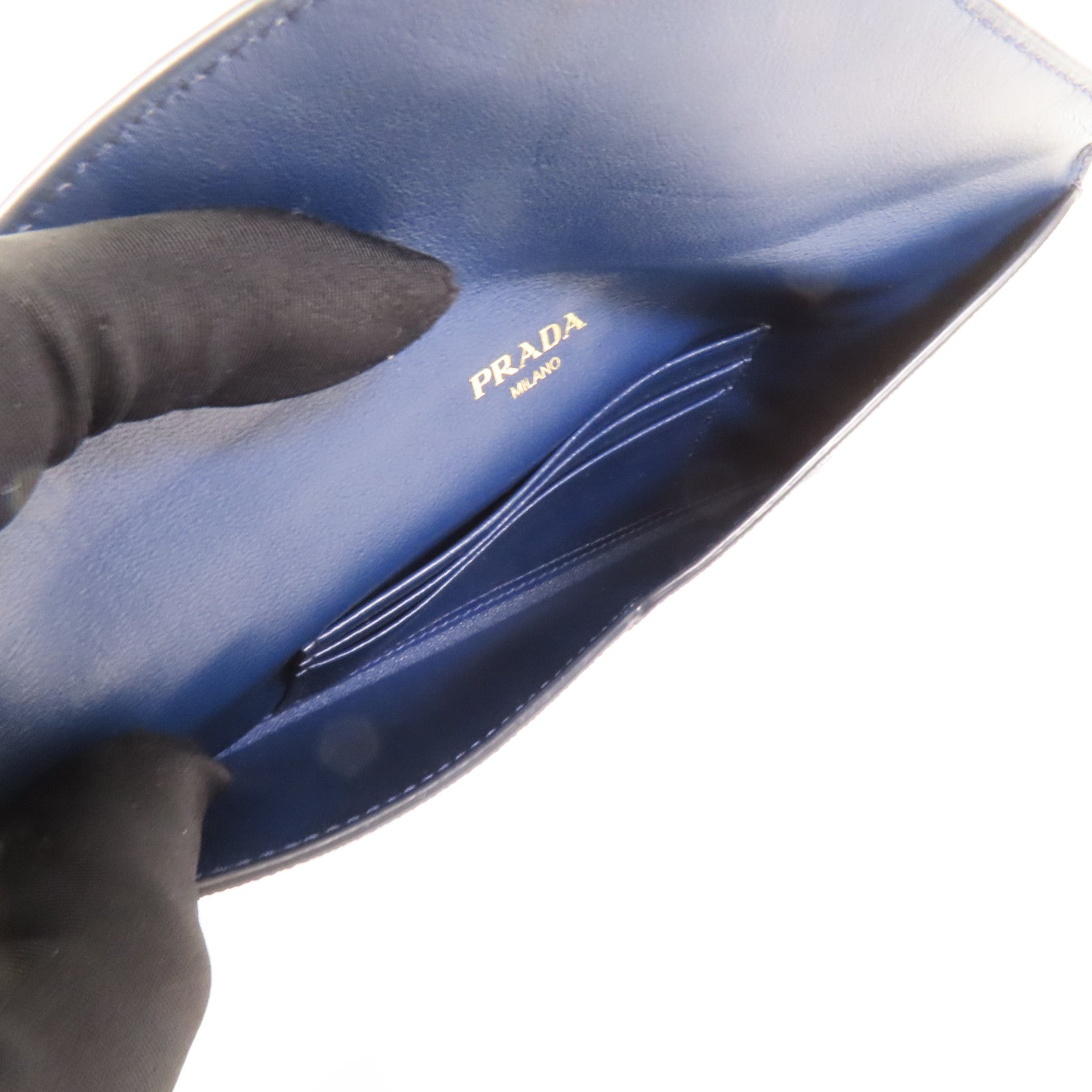 PRADA 牛皮皮革Envelope Clutch Bag金扣手拿包