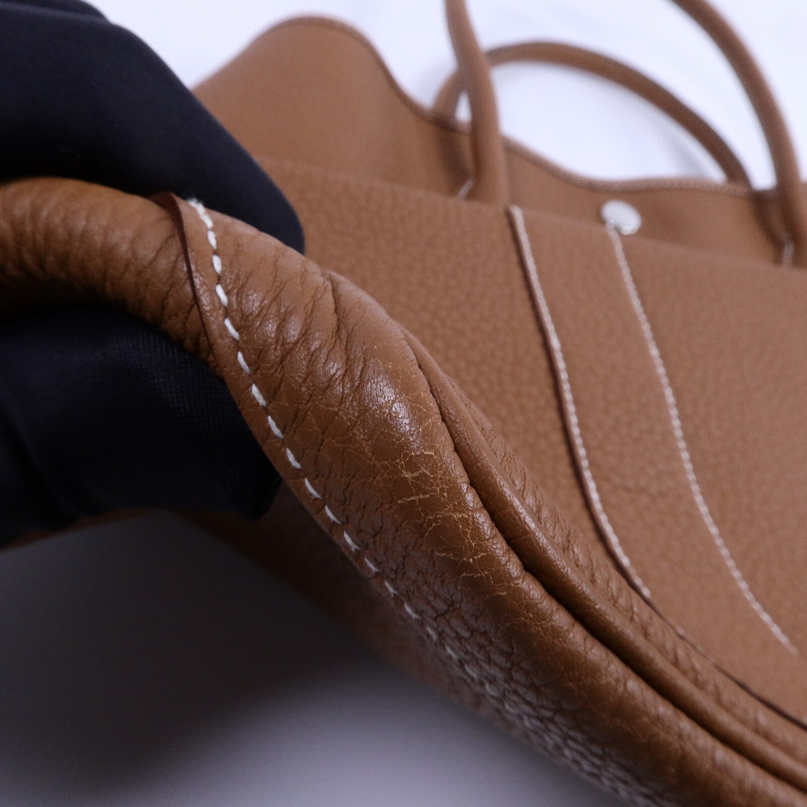 HERMES Negonda皮革Garden Party PM手挽袋Gold