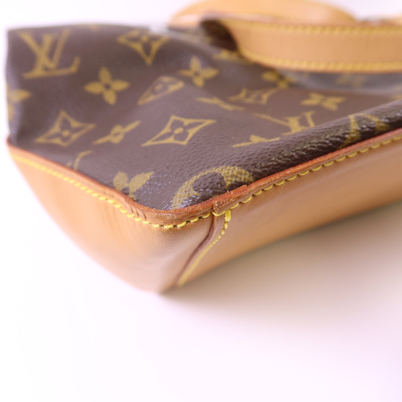 LOUIS VUITTON Monogram Cabas Mezzo金扣肩背袋棕色