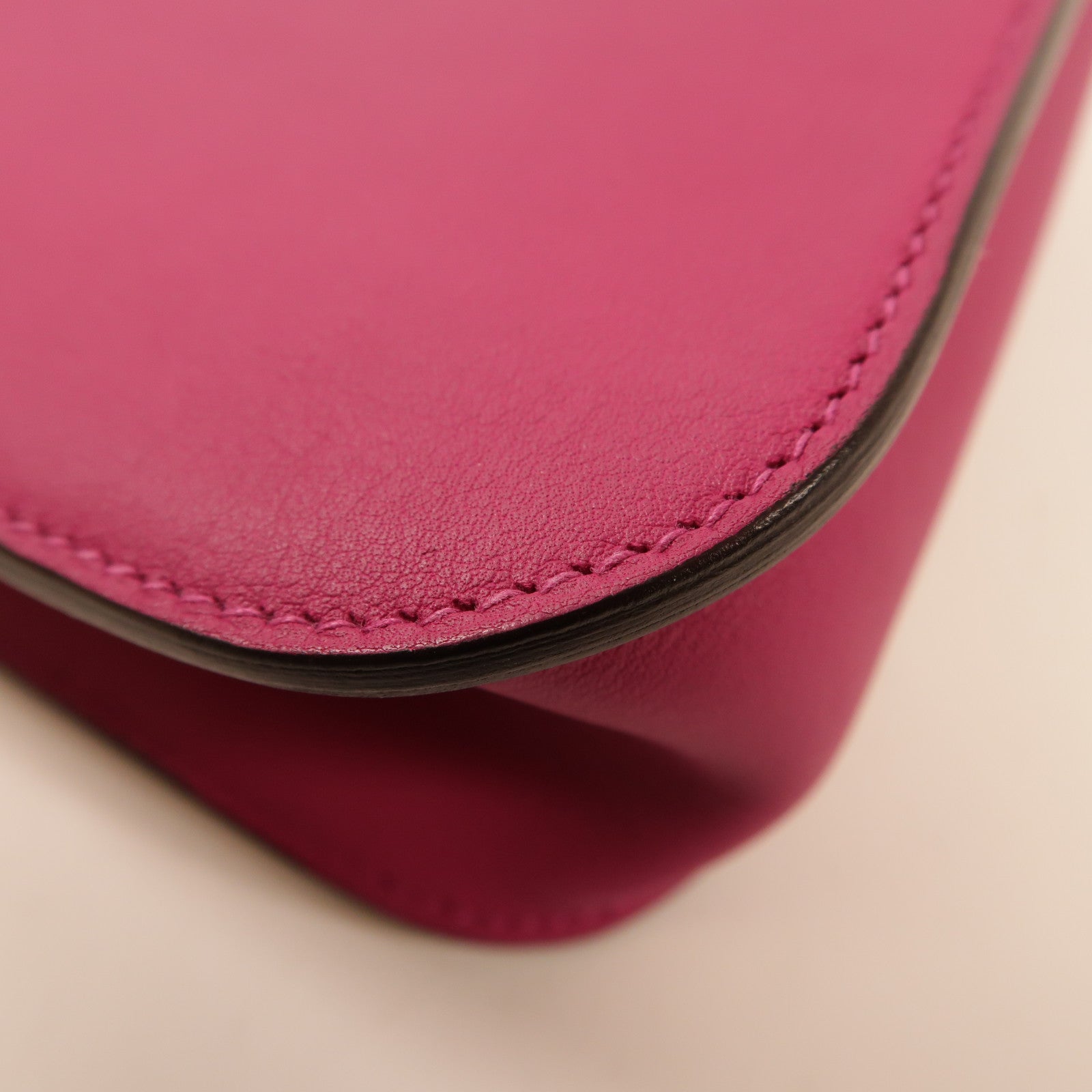 HERMES【激減優惠】 Swift皮革Mini Halzan銀扣手挽肩背兩用袋Rose Pourpre