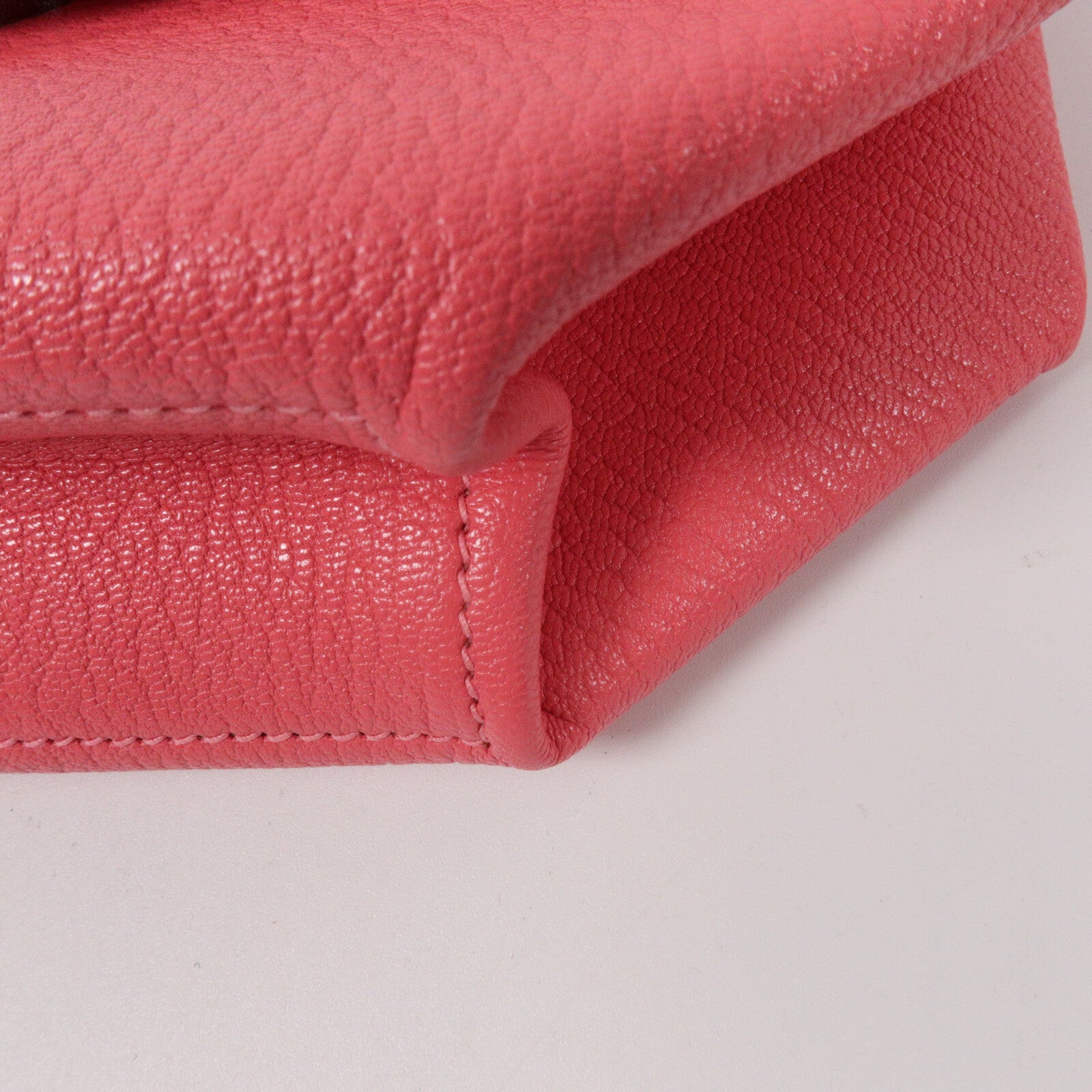 HERMES Chevre皮革Opli Clutch手提包Rose Lipstick